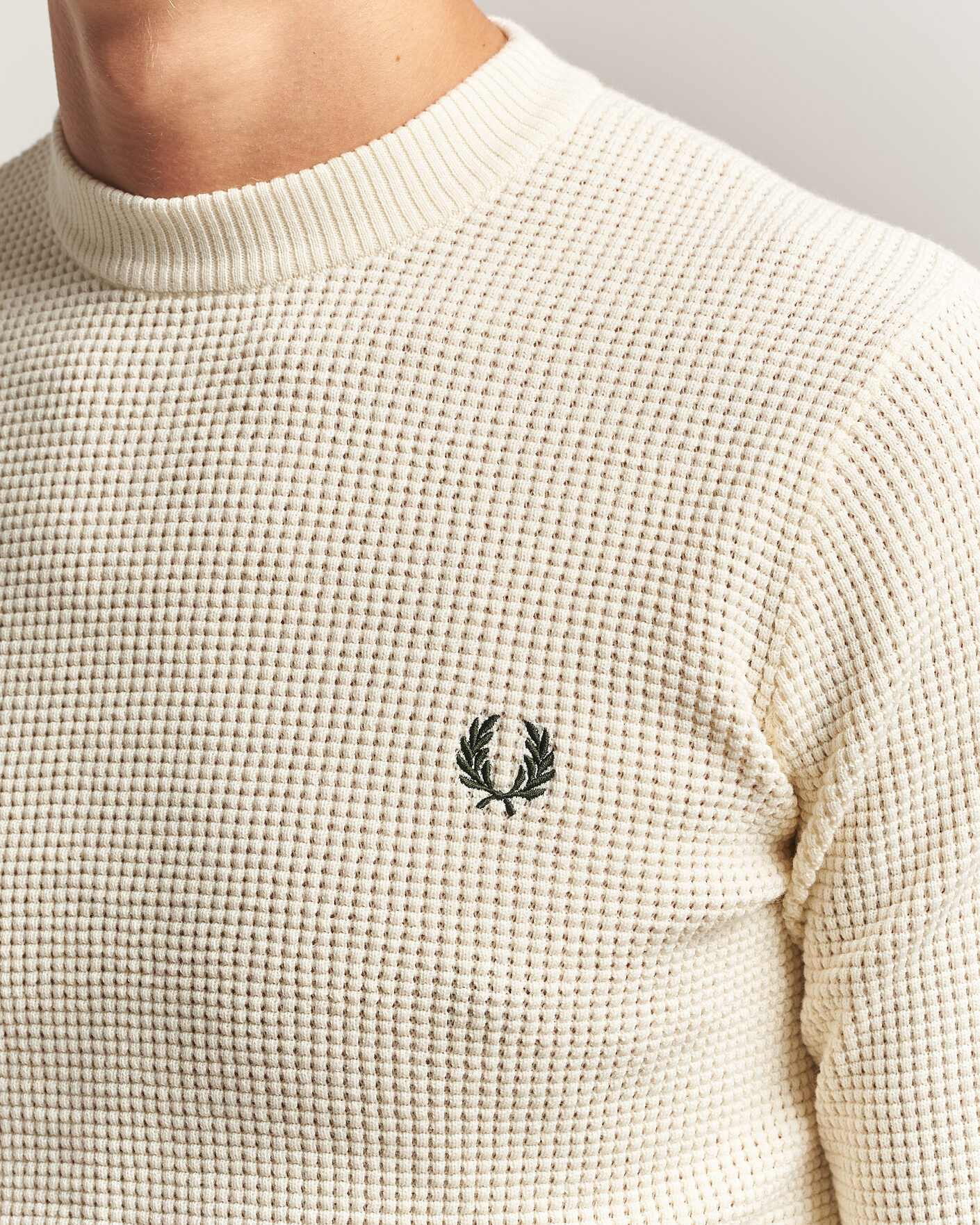 Heren | Truien | Fred Perry | Waffle Stitch Jumper Ecru