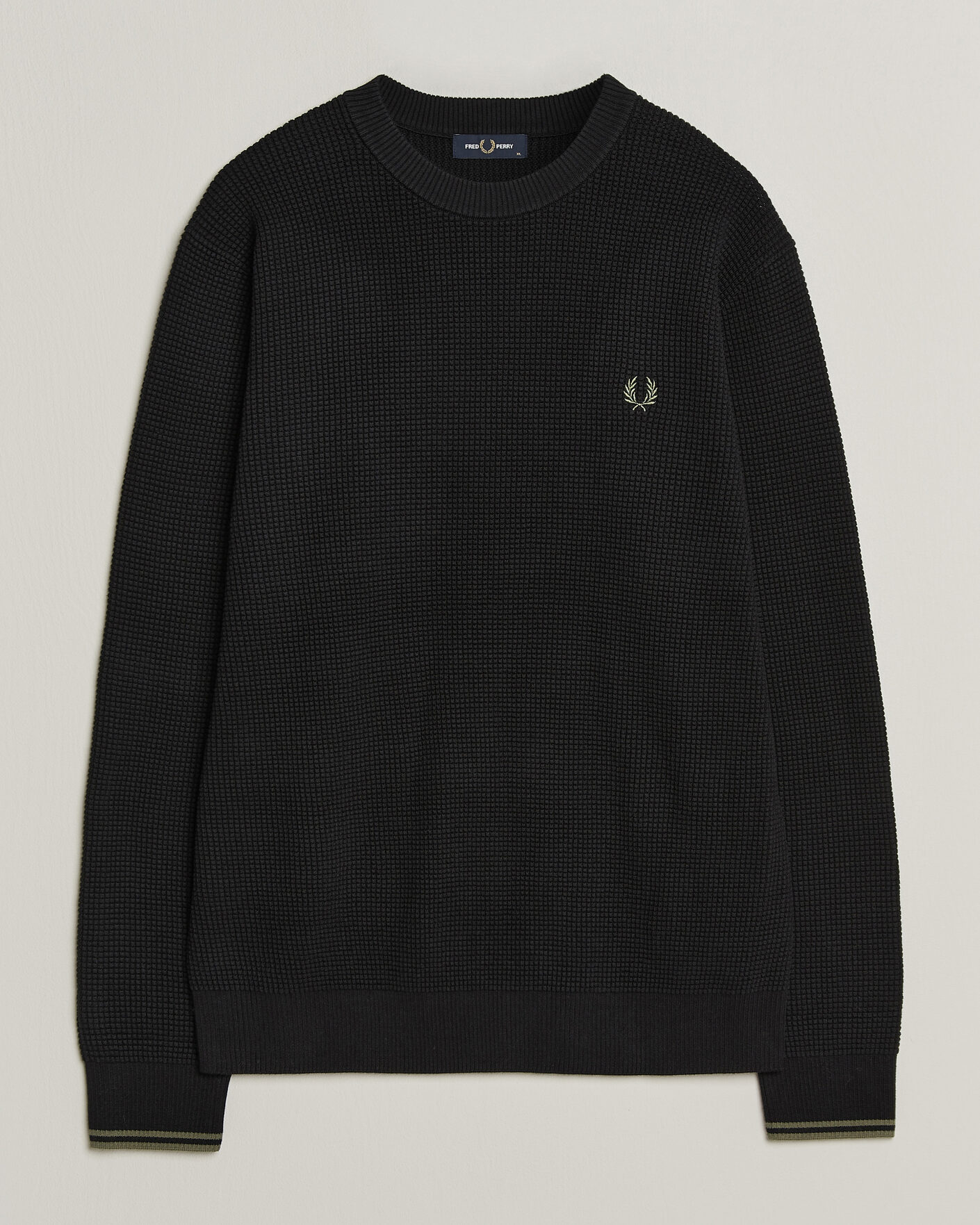 Heren | Truien | Fred Perry | Waffle Stitch Jumper Black