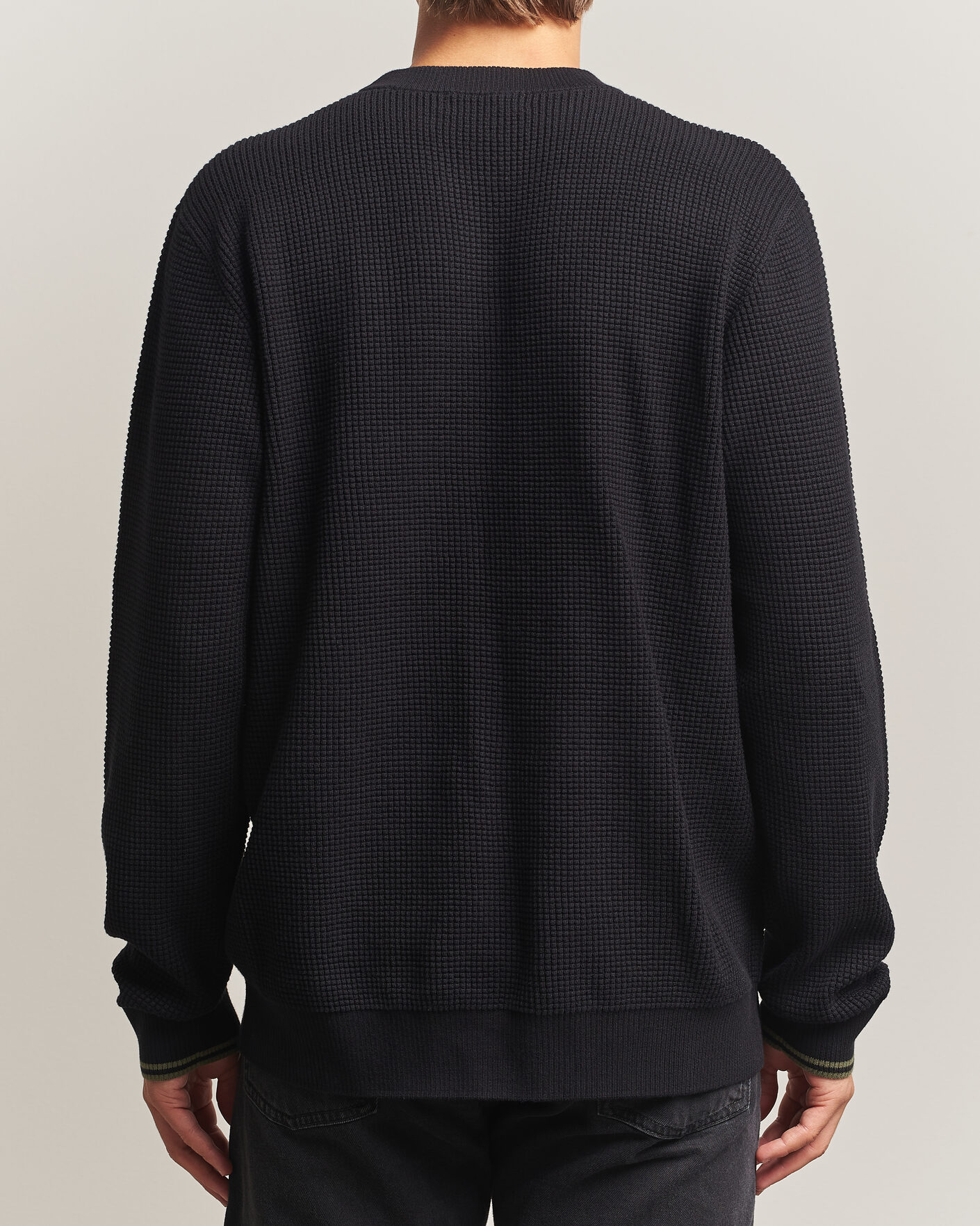 Heren | Truien | Fred Perry | Waffle Stitch Jumper Black