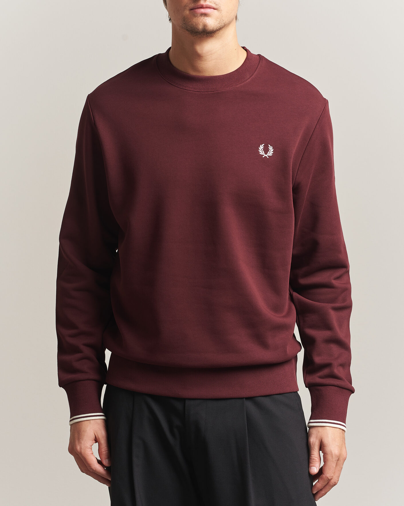 Heren | Truien | Fred Perry | Crew Neck Sweatshirt Oxblood