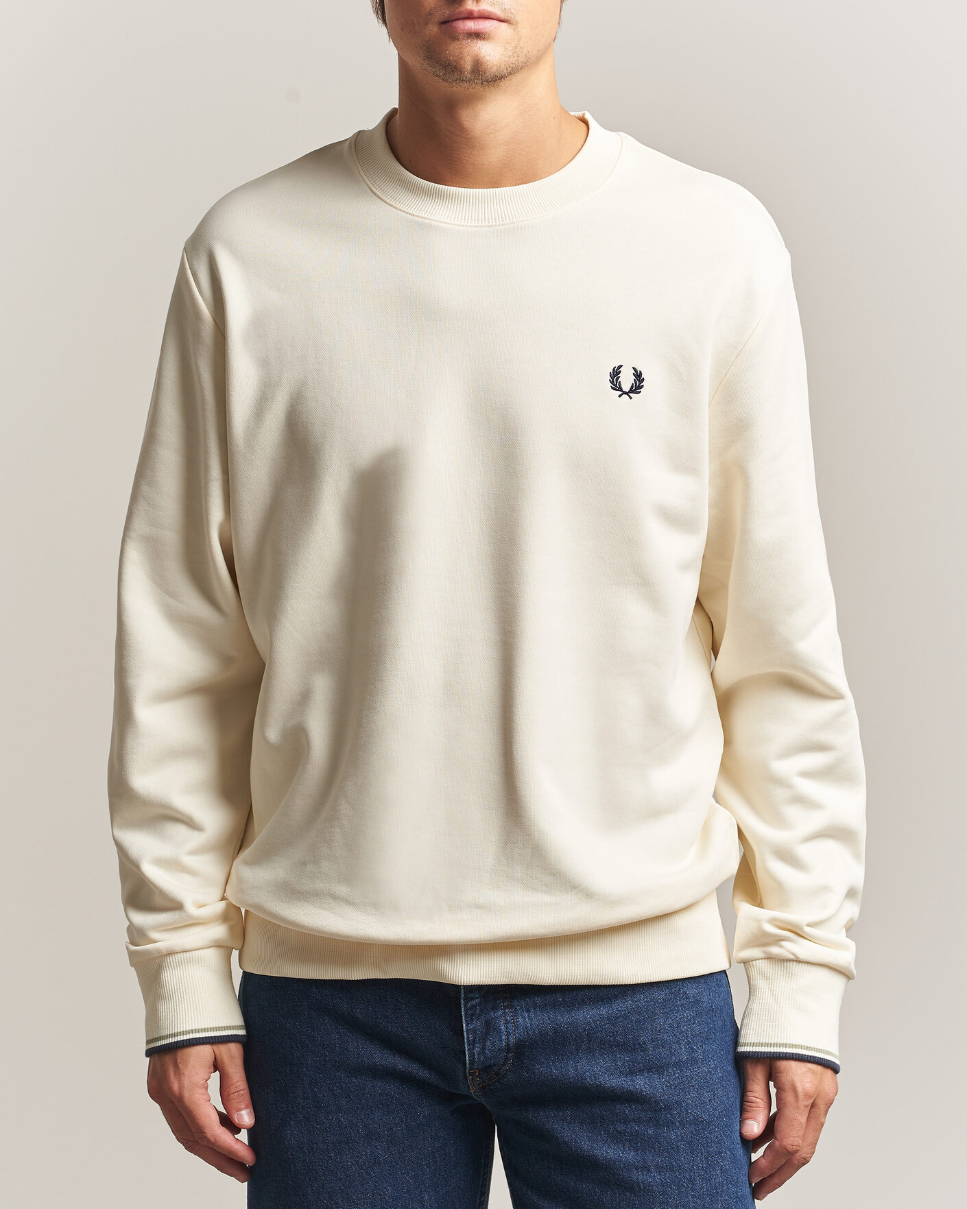 Heren | Truien | Fred Perry | Crew Neck Sweatshirt Ecru