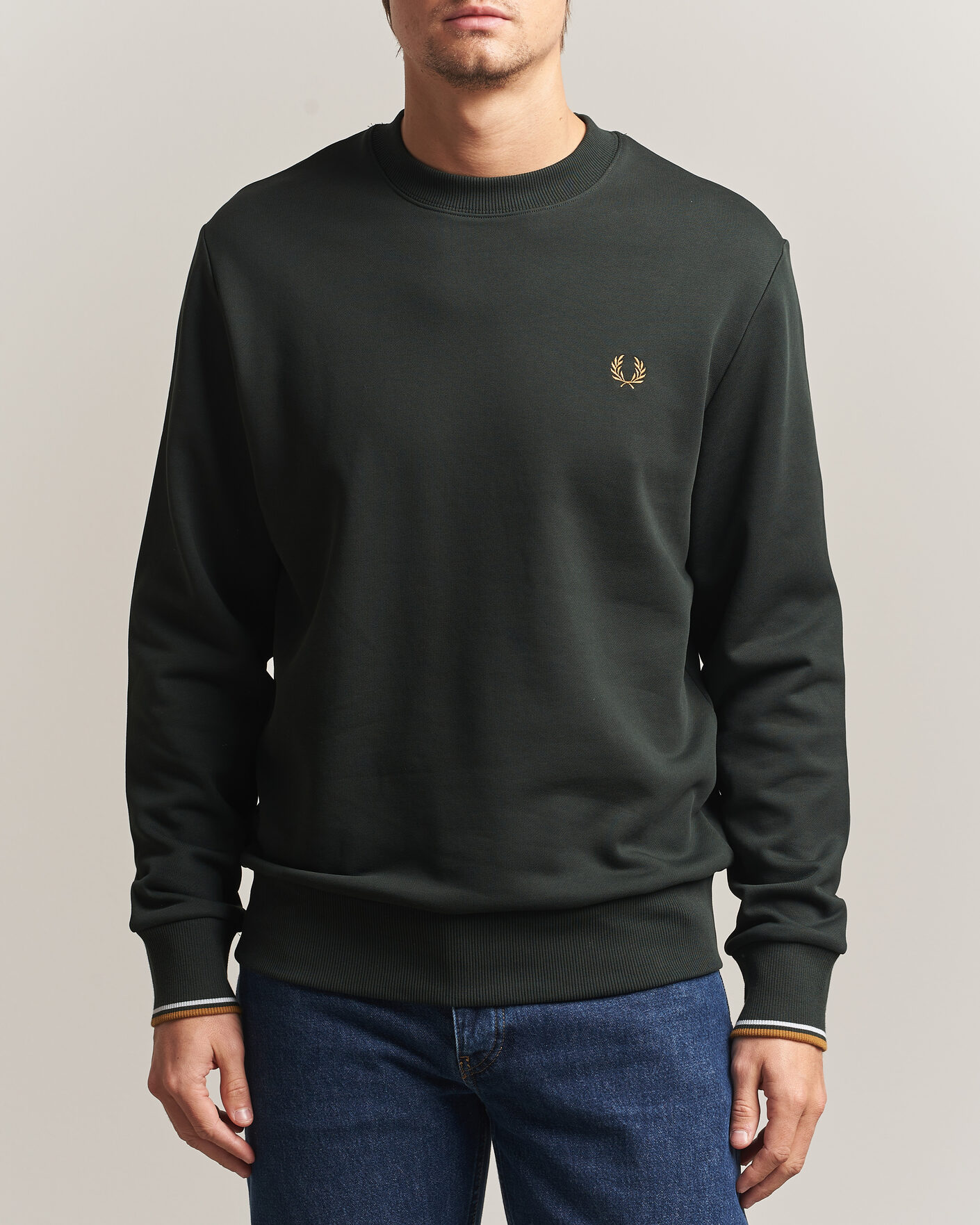 Heren | Truien | Fred Perry | Crew Neck Sweatshirt Night Green
