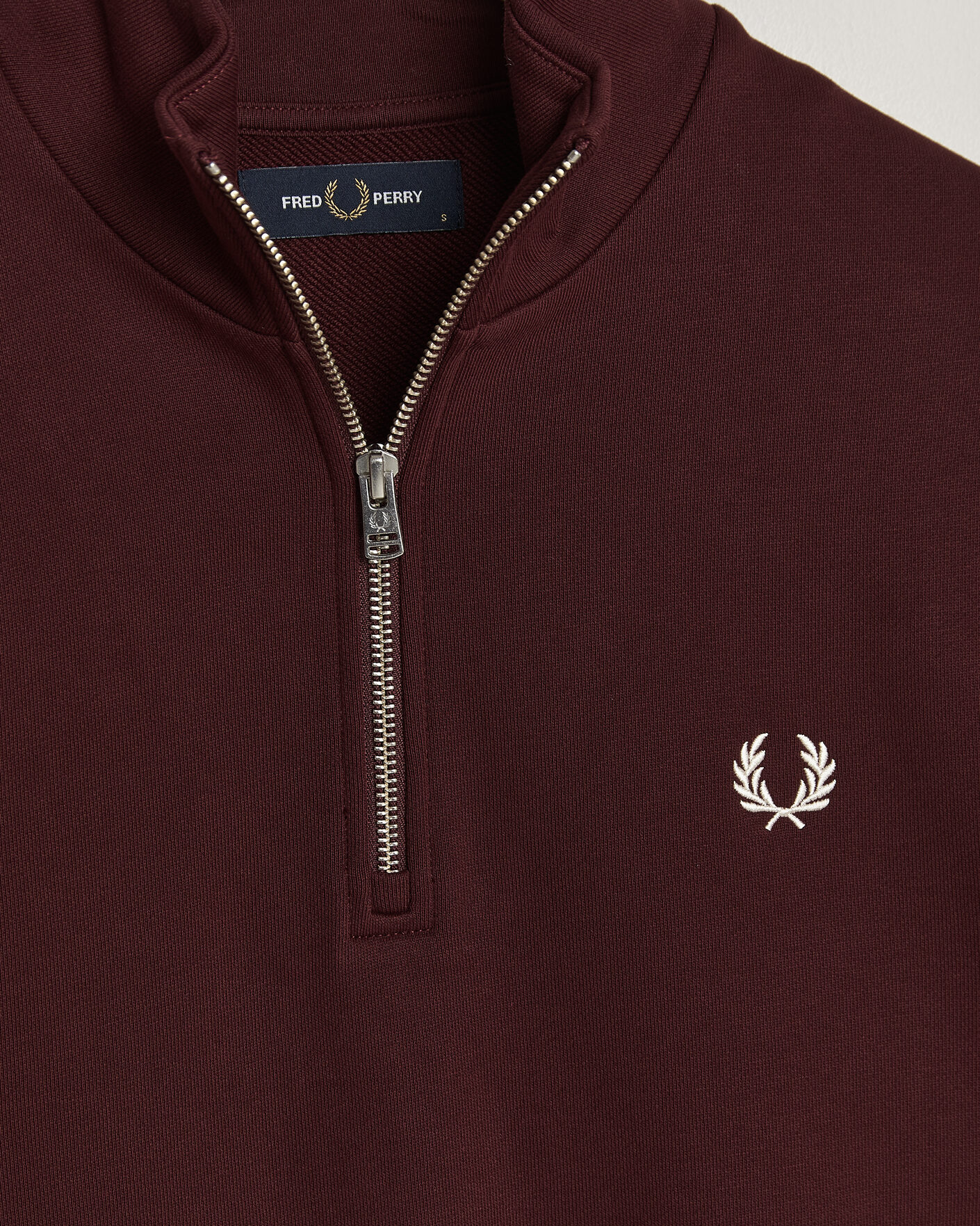 Heren | Truien | Fred Perry | Half Zip Sweatshirt Oxblood