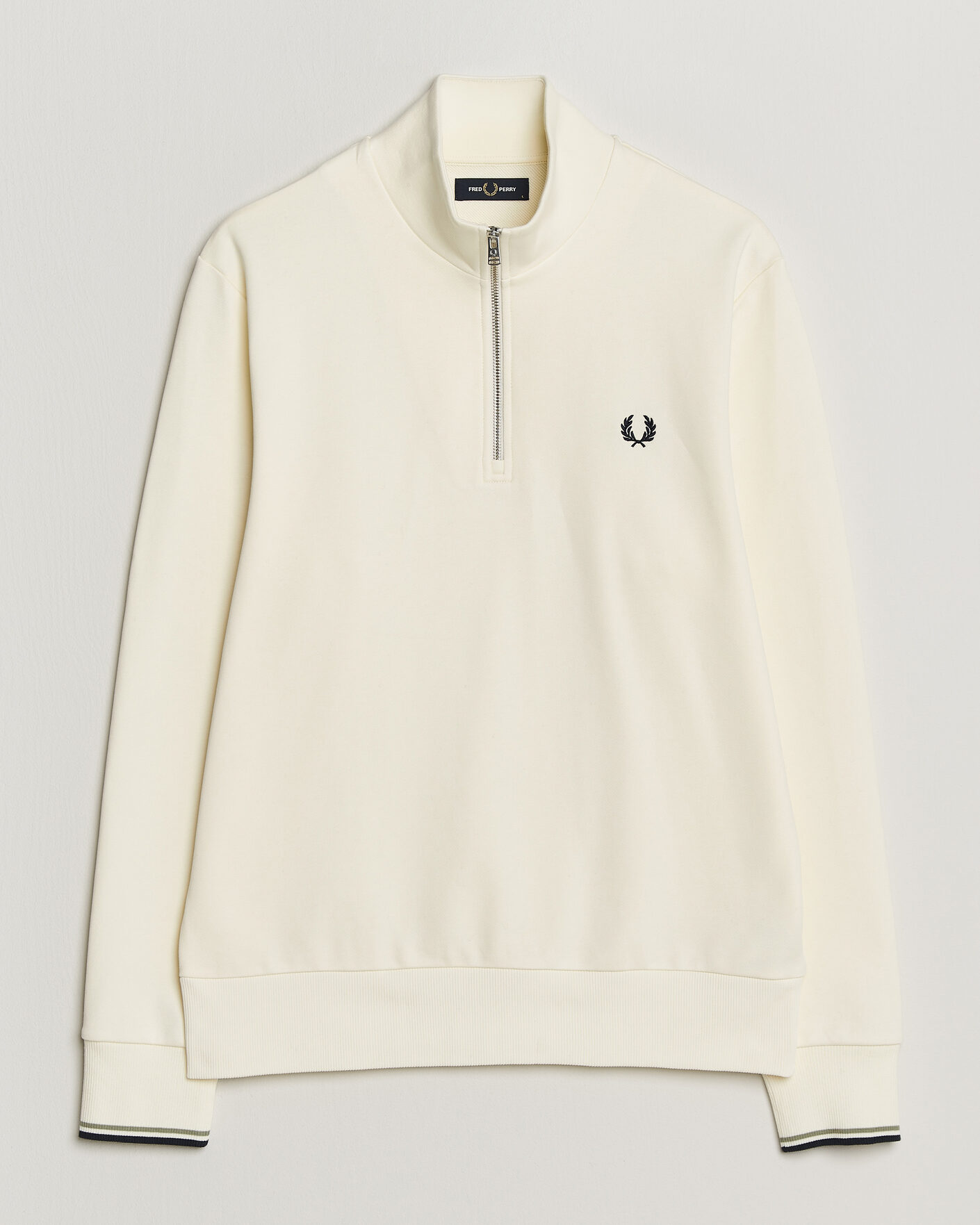 Heren | Truien | Fred Perry | Half Zip Sweatshirt Ecru