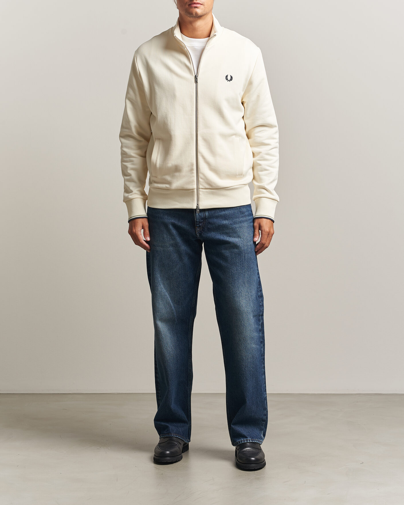 Heren | Truien | Fred Perry | Full Zip Sweatshirt Ecru