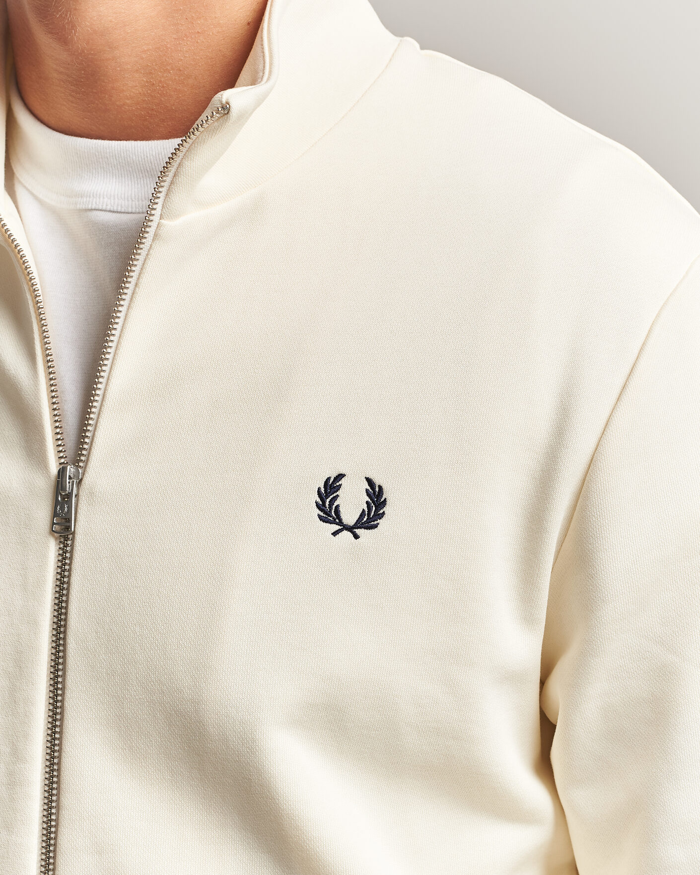 Heren | Truien | Fred Perry | Full Zip Sweatshirt Ecru