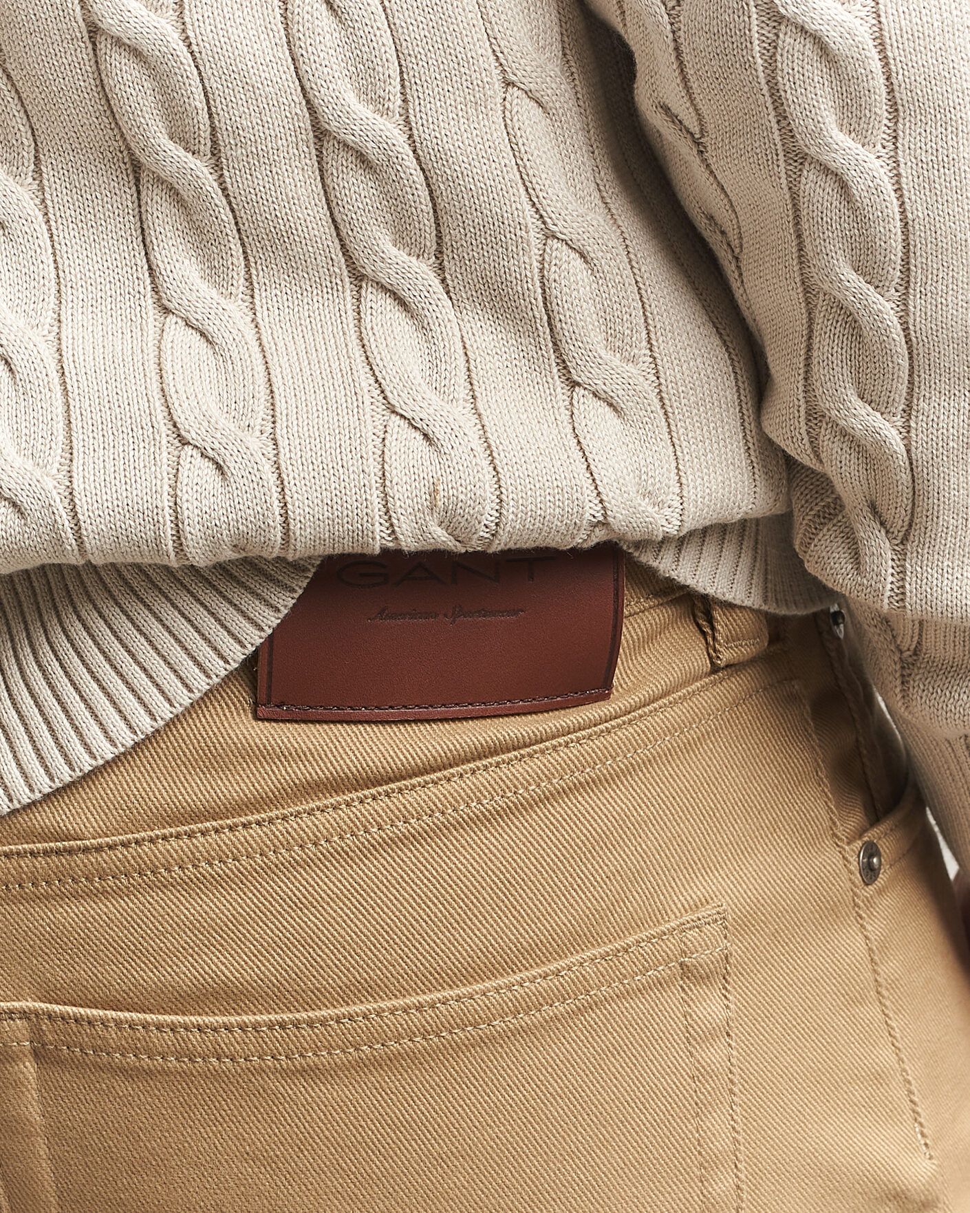 Heren | Broeken | Gant | Regular Fit Soft Twill 5-Pocket Pants Light Taupe