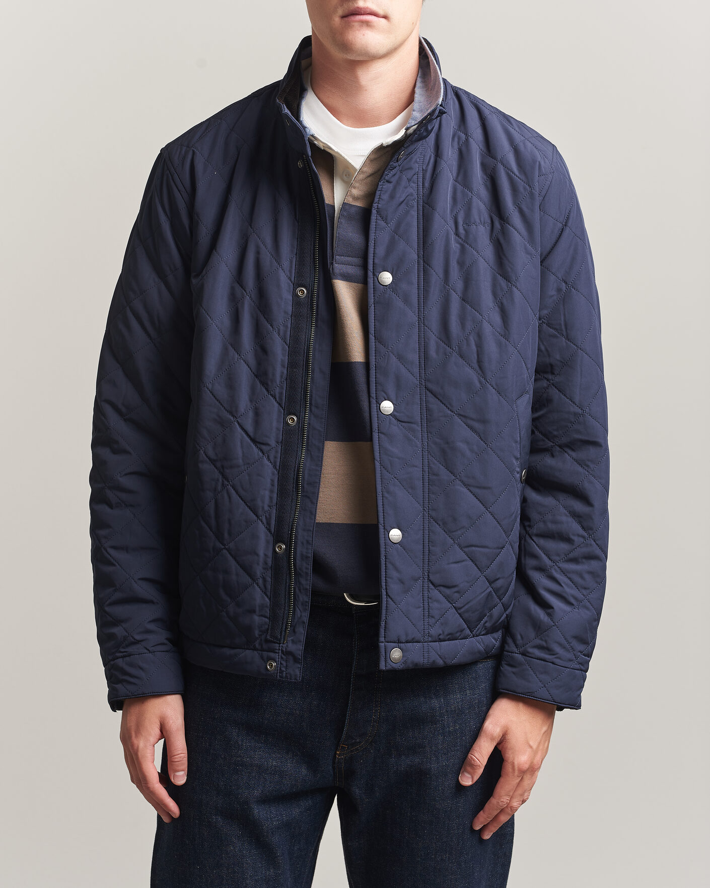 Heren | Jassen | Gant | Classic Quilted Jacket Evening Blue