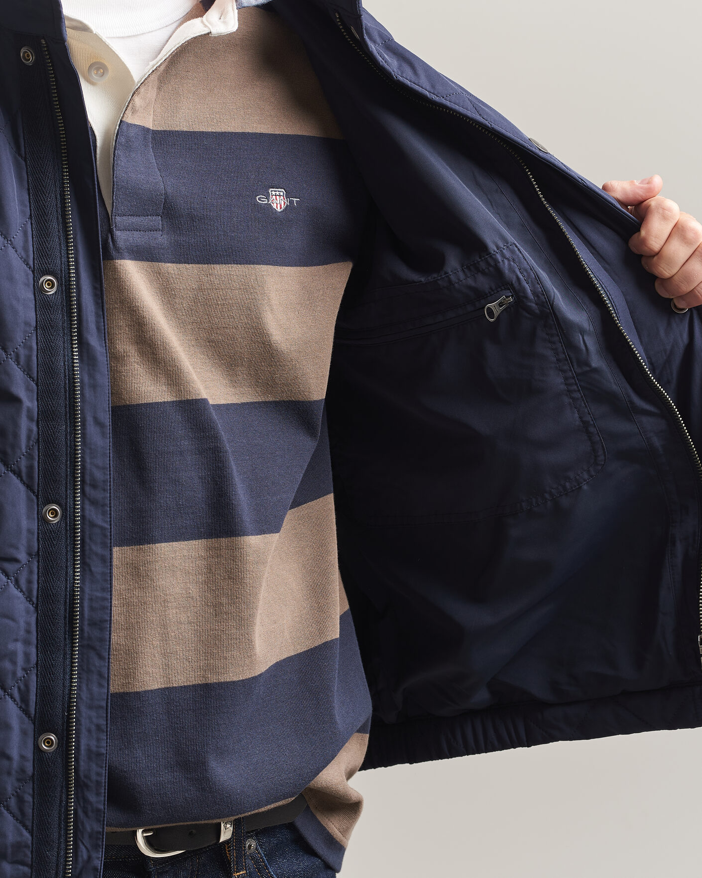 Heren | Jassen | Gant | Classic Quilted Jacket Evening Blue