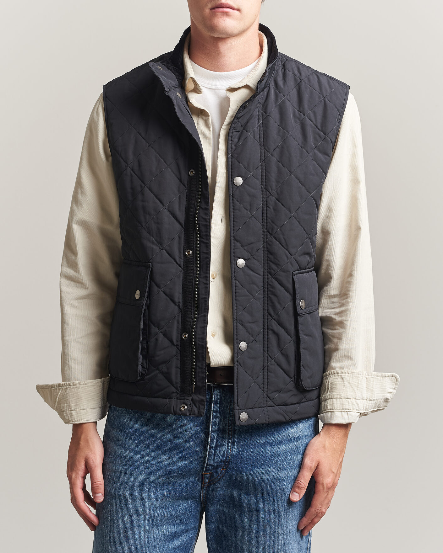 Heren | Gilets | Gant | Classic Quilted Vest Black