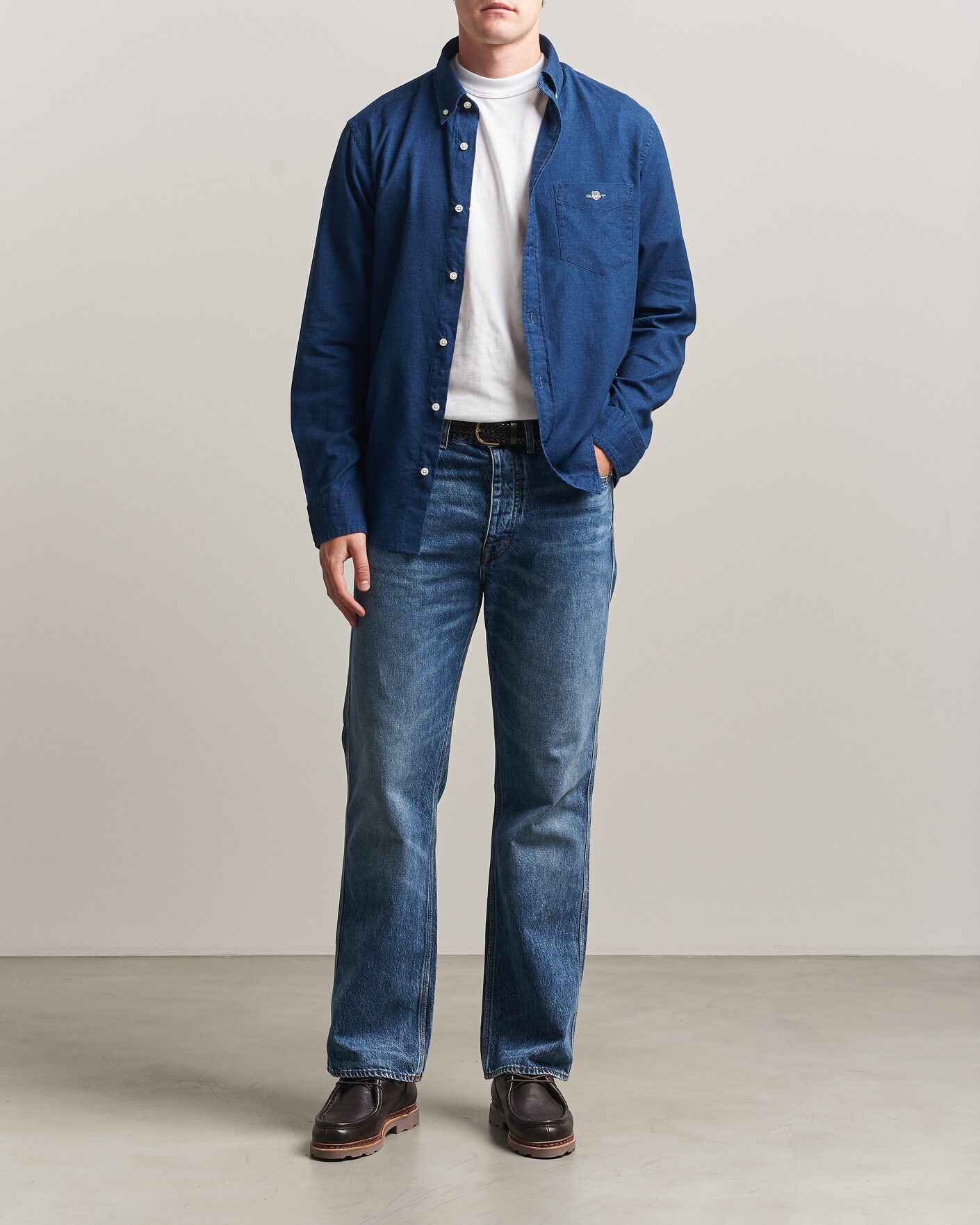 Heren | Overhemden | Gant | Regular Fit Indigo Oxford Shirt Dark Blue