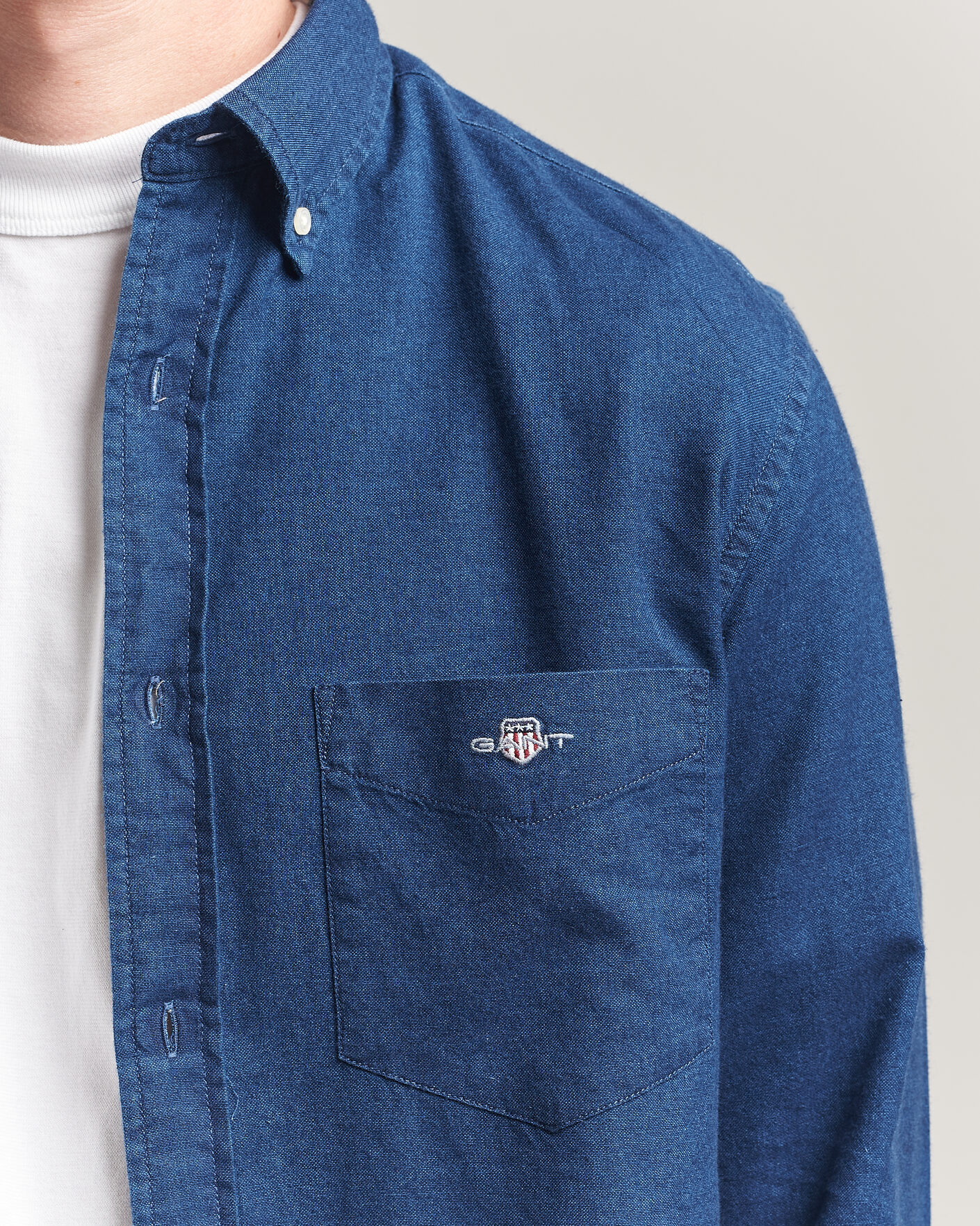 Heren | Overhemden | Gant | Regular Fit Indigo Oxford Shirt Dark Blue