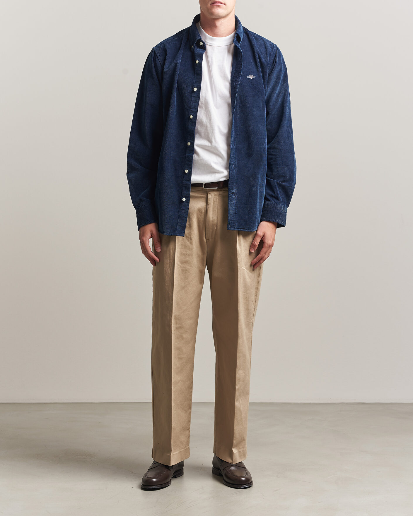 Heren | Overhemden | Gant | Indigo Corduroy Shirt Dark Blue