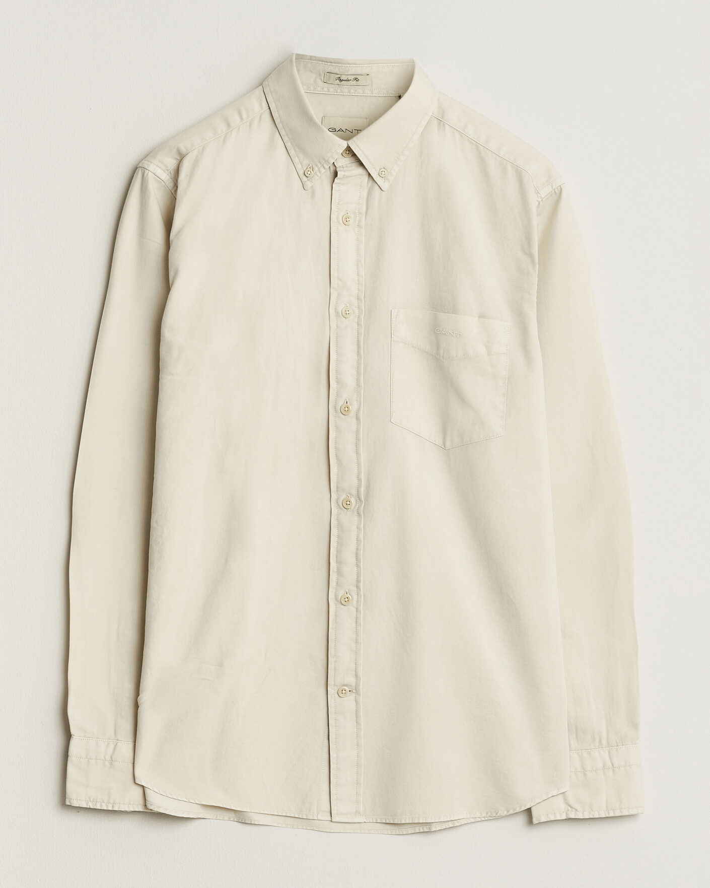 Heren | Overhemden | Gant | Regular Fit Garment Dyed Twill Shirt Sand