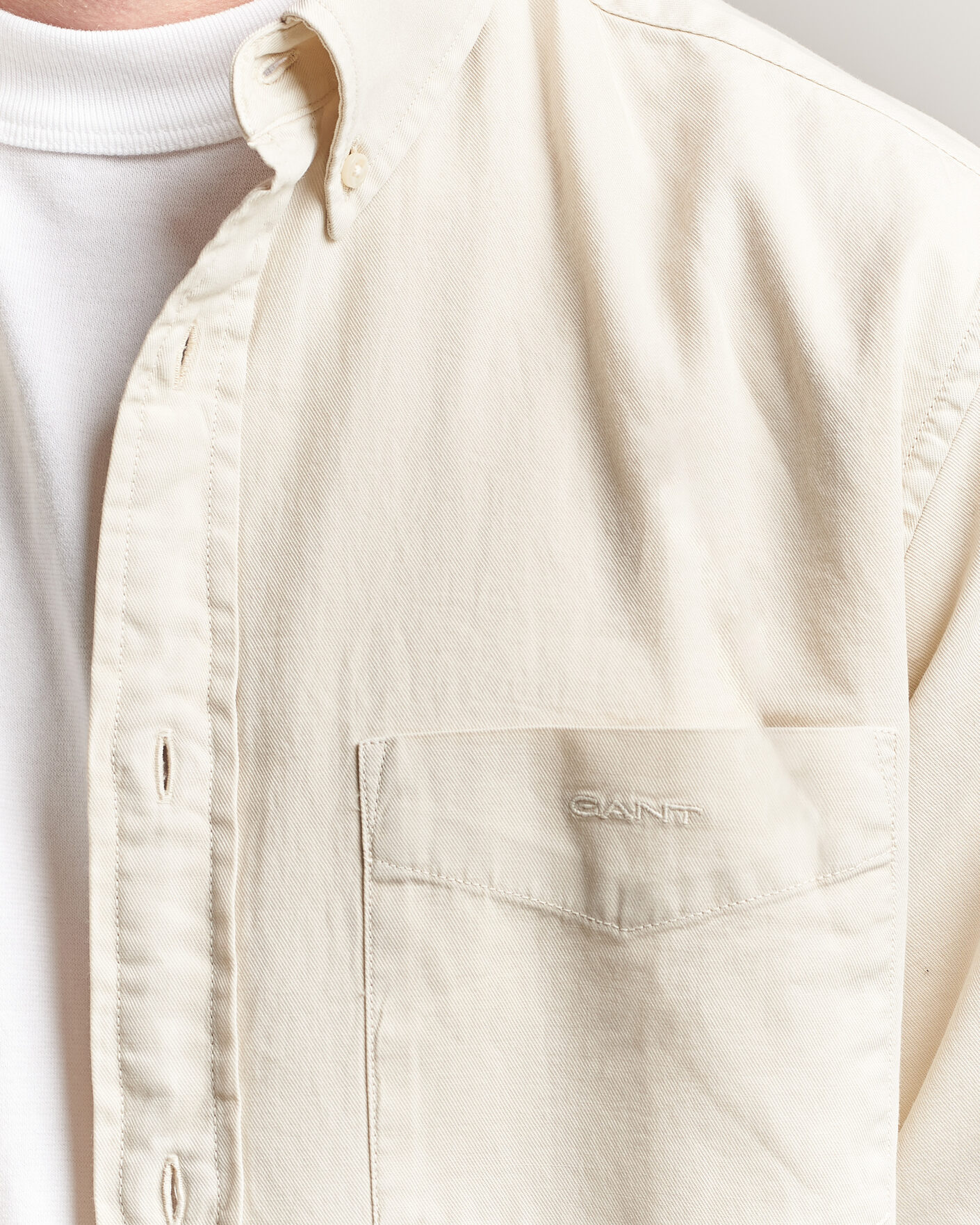 Heren | Overhemden | Gant | Regular Fit Garment Dyed Twill Shirt Sand