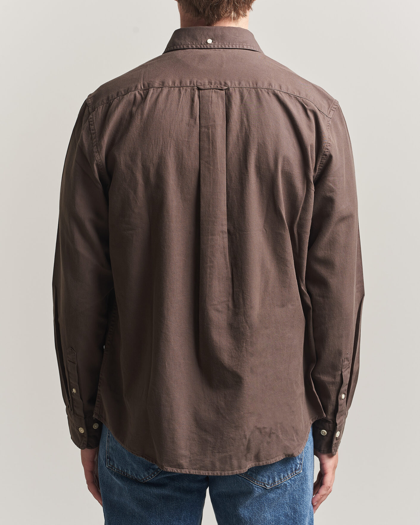 Heren | Overhemden | Gant | Regular Fit Garment Dyed Twill Shirt Shadow Brown