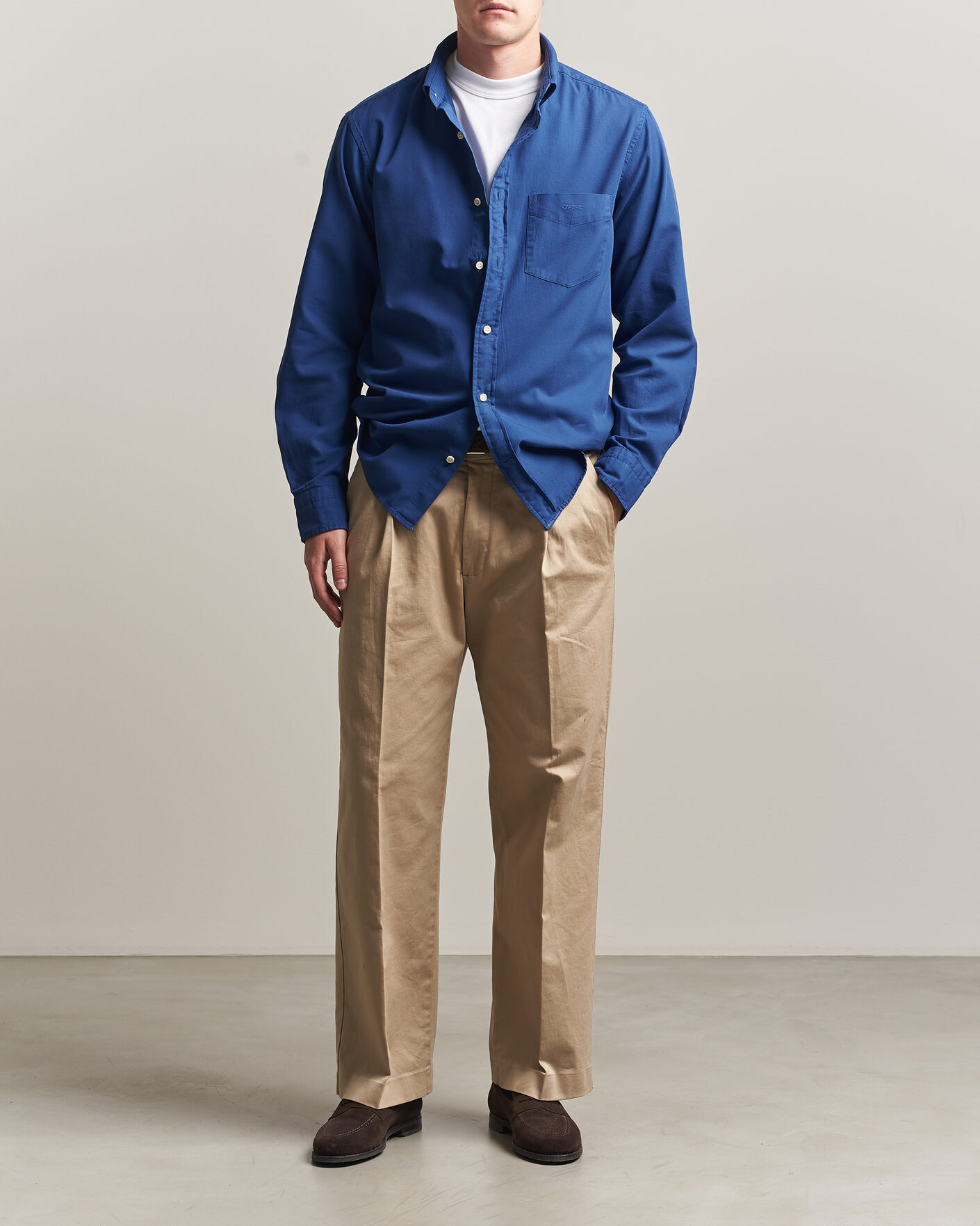 Heren | Overhemden | Gant | Regular Fit Garment Dyed Twill Shirt Crisp Blue