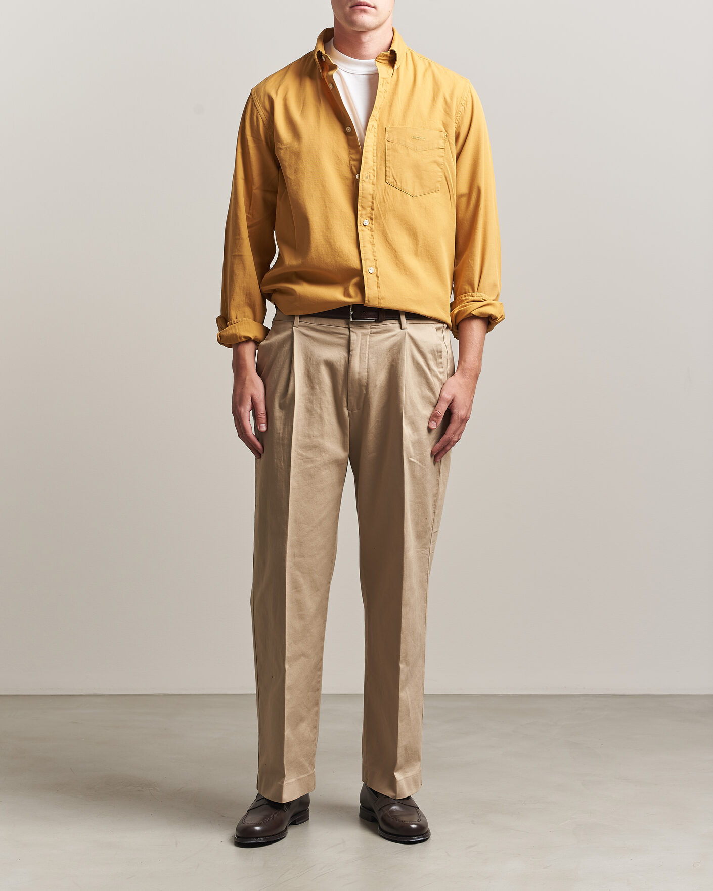 Heren | Overhemden | Gant | Regular Fit Garment Dyed Twill Shirt Turmeric Shine