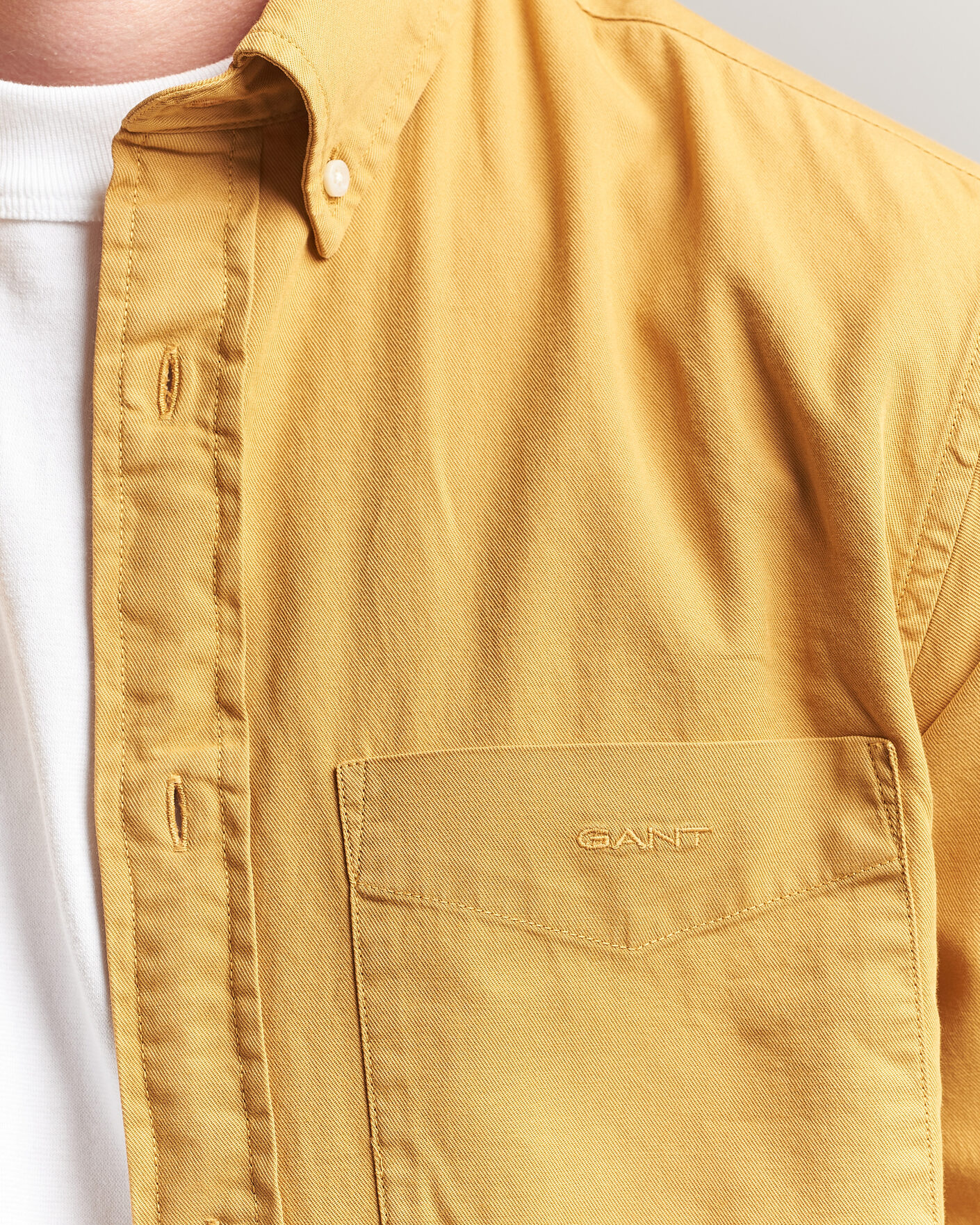 Heren | Overhemden | Gant | Regular Fit Garment Dyed Twill Shirt Turmeric Shine