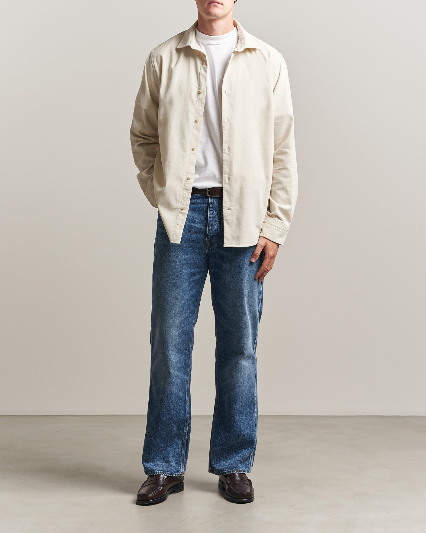 Heren | Overhemden | Gant | Regular Fit Baby Cord Shirt Sand