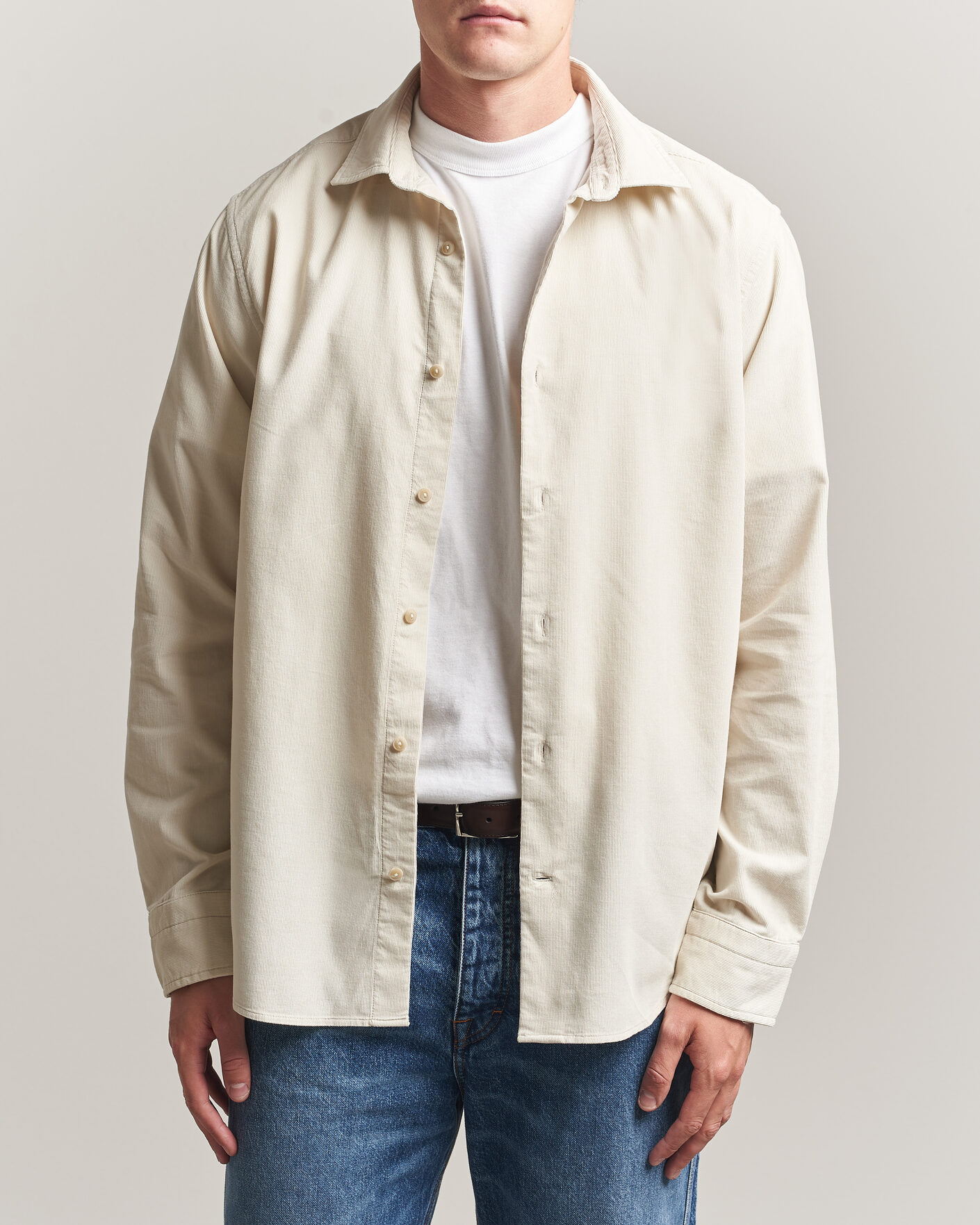Heren | Overhemden | Gant | Regular Fit Baby Cord Shirt Sand