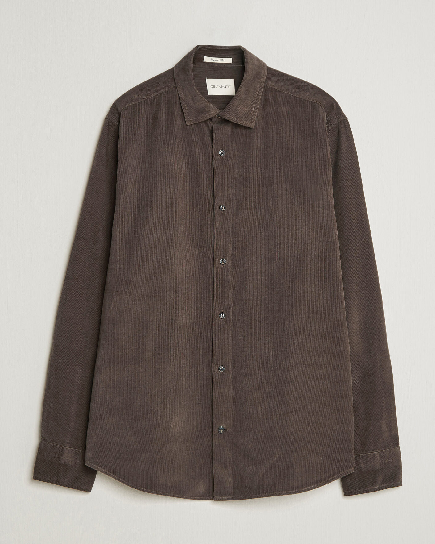 Heren | Overhemden | Gant | Regular Fit Baby Cord Shirt Shadow Brown