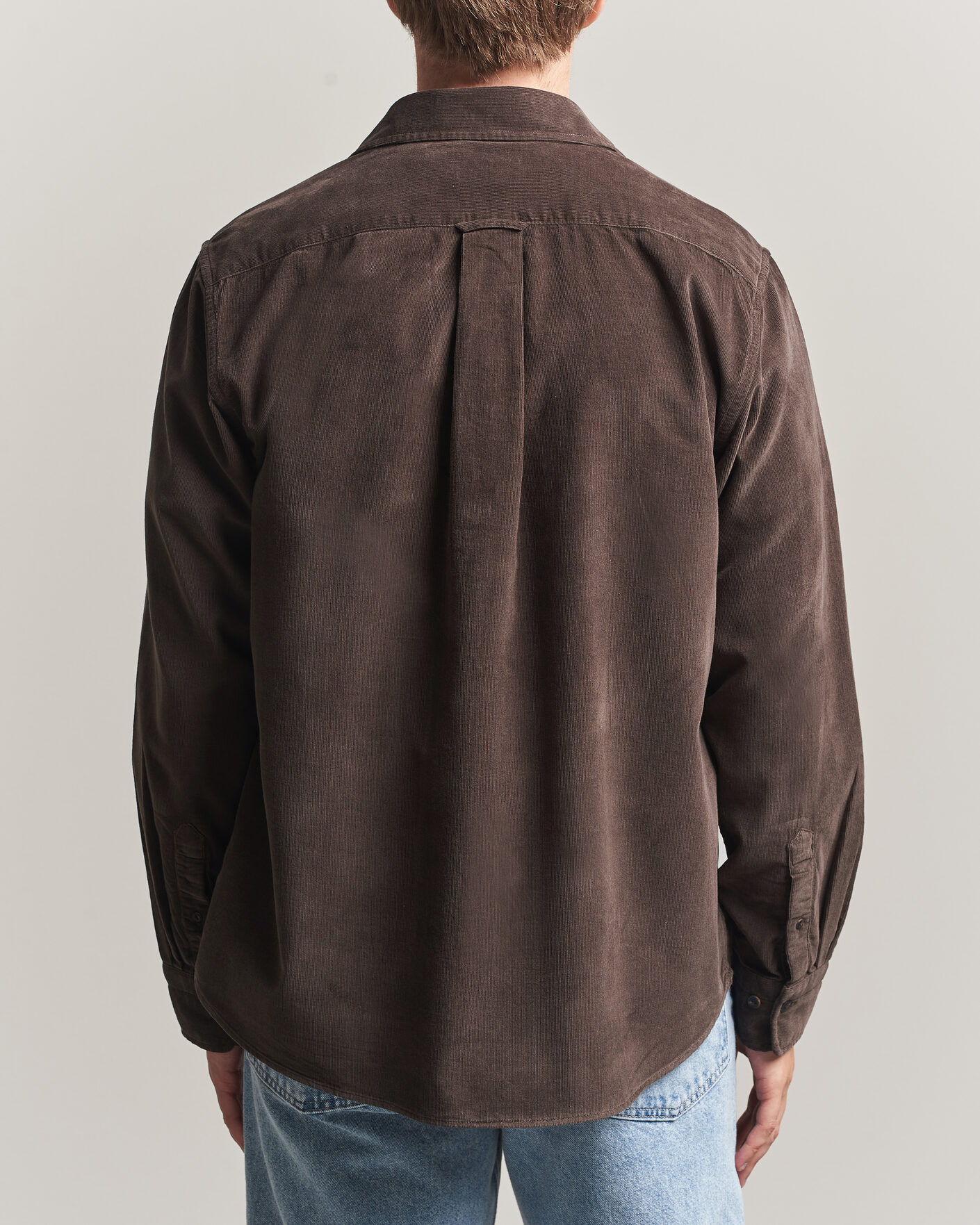 Heren | Overhemden | Gant | Regular Fit Baby Cord Shirt Shadow Brown