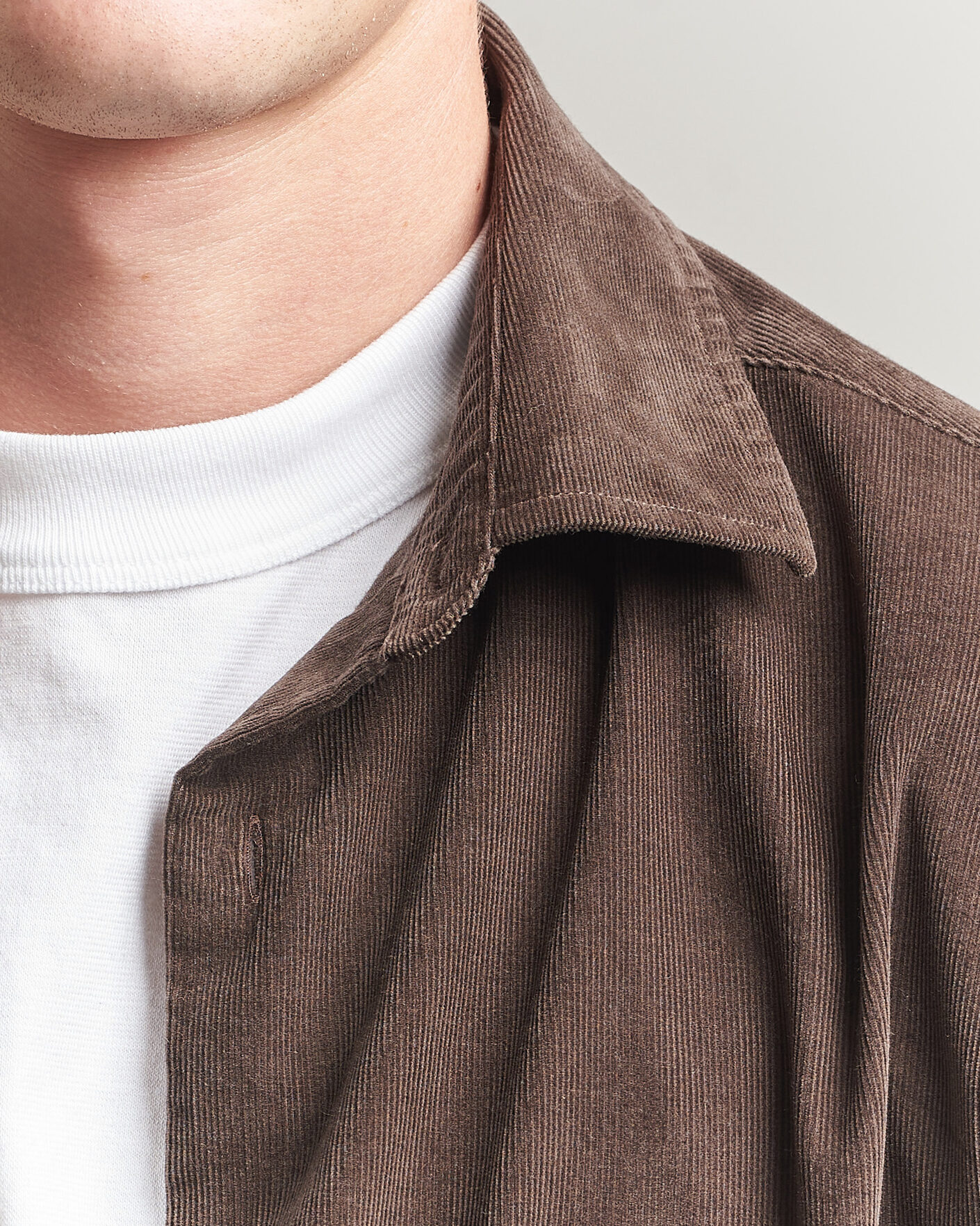 Heren | Overhemden | Gant | Regular Fit Baby Cord Shirt Shadow Brown