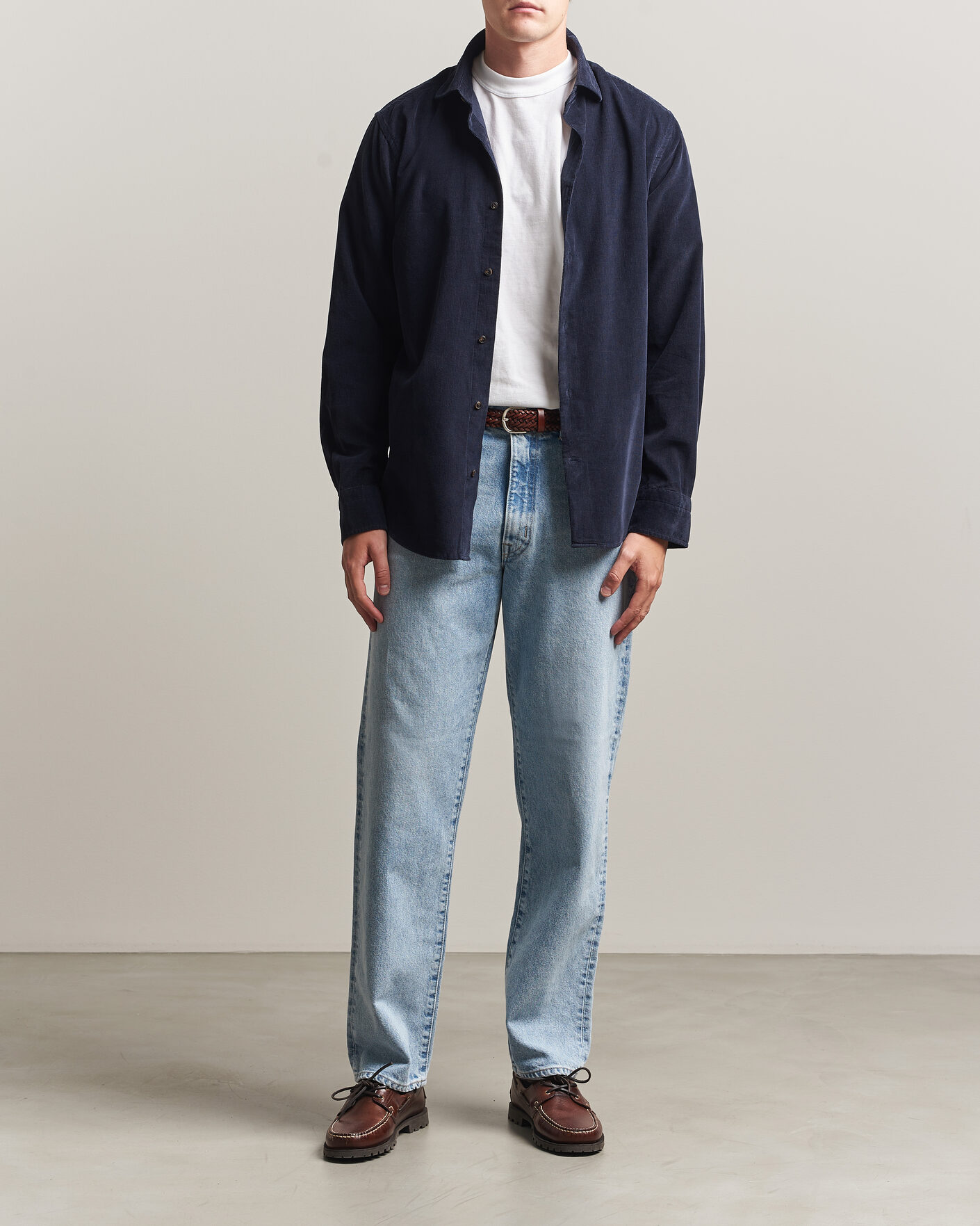 Heren | Overhemden | Gant | Regular Fit Baby Cord Shirt Evening Blue