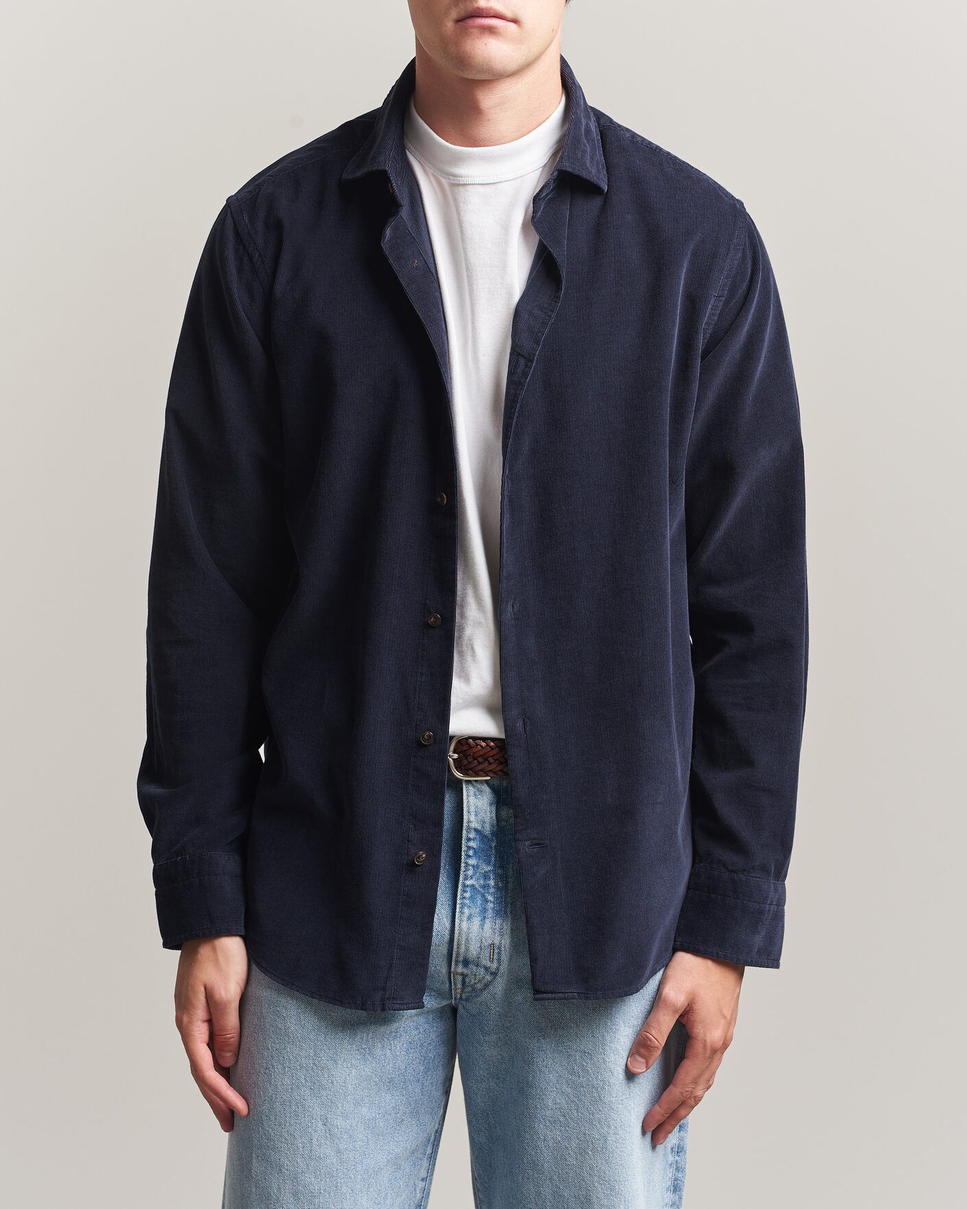 Heren | Overhemden | Gant | Regular Fit Baby Cord Shirt Evening Blue