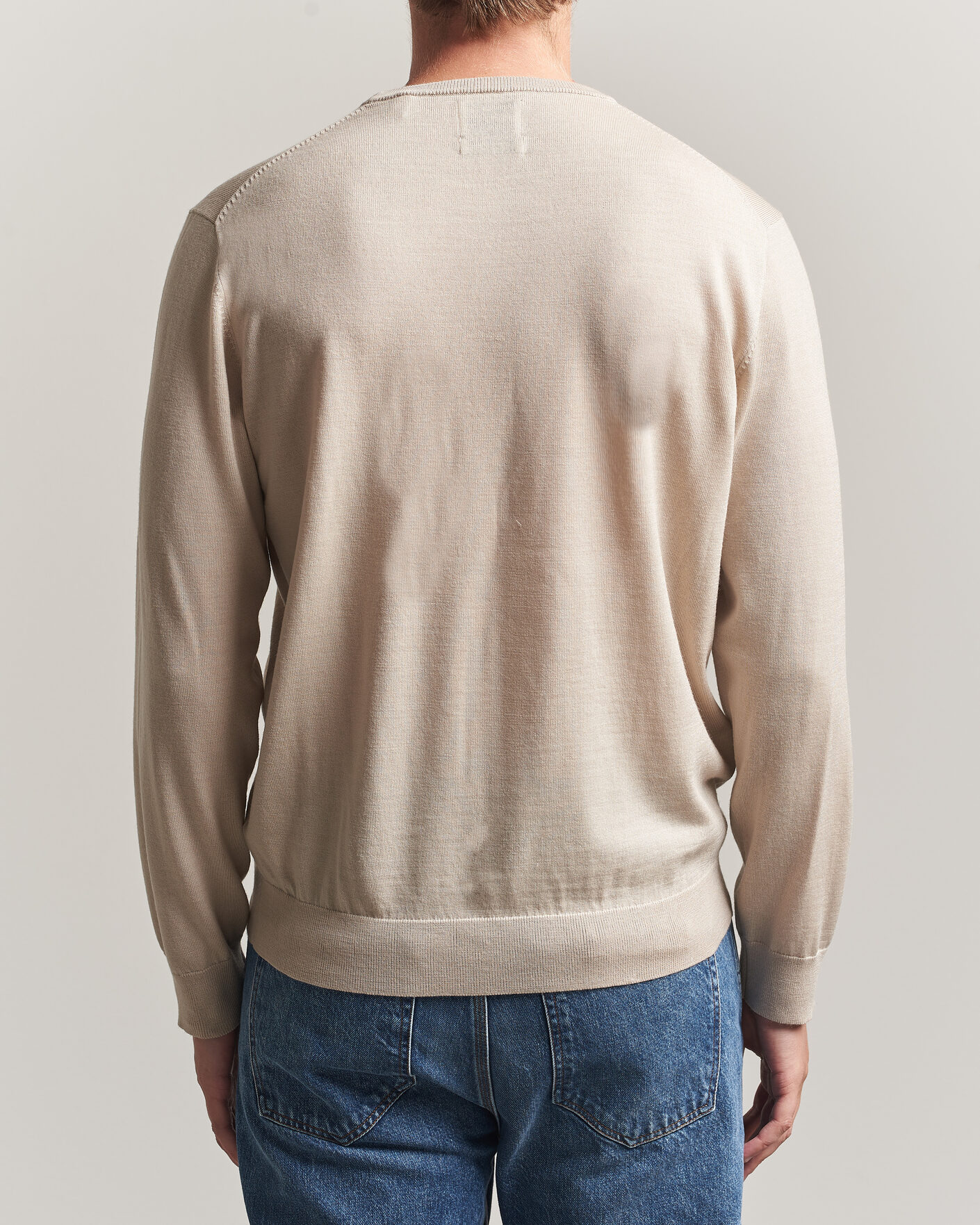Heren | Truien | Gant | Extrafine Merino Knitted Crew Neck Clay Beige