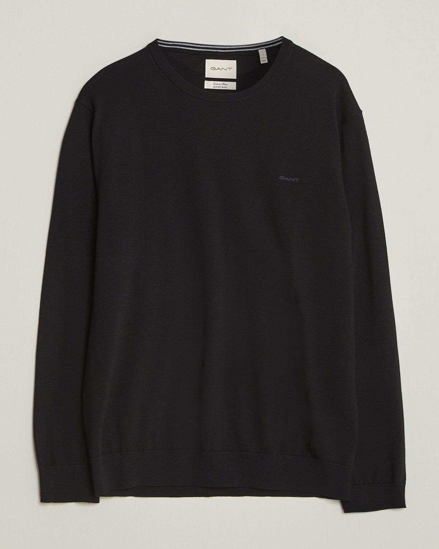 Heren | Truien | Gant | Extrafine Merino Knitted Crew Neck Black