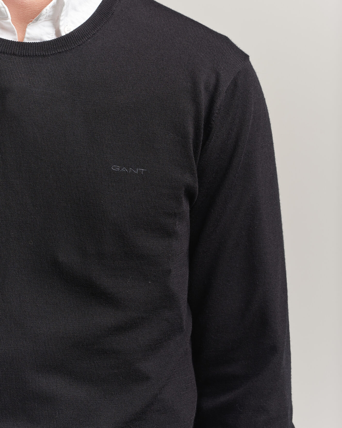 Heren | Truien | Gant | Extrafine Merino Knitted Crew Neck Black