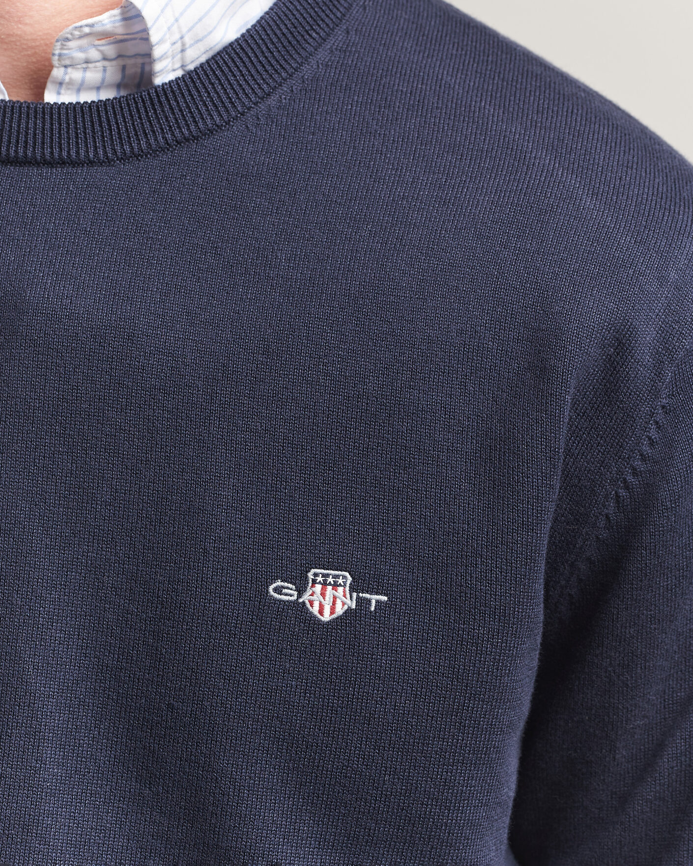Heren | Truien | Gant | Classic Cotton Crew Neck Evening Blue