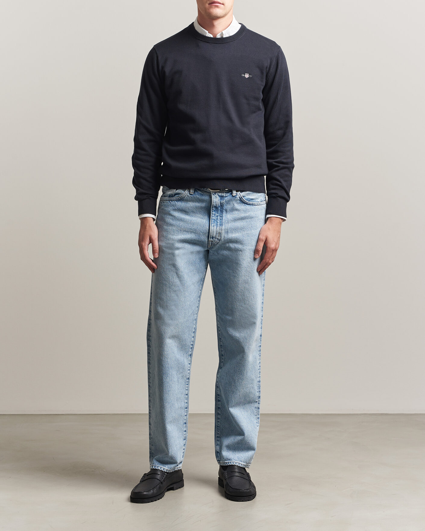 Heren | Truien | Gant | Classic Cotton Crew Neck Black