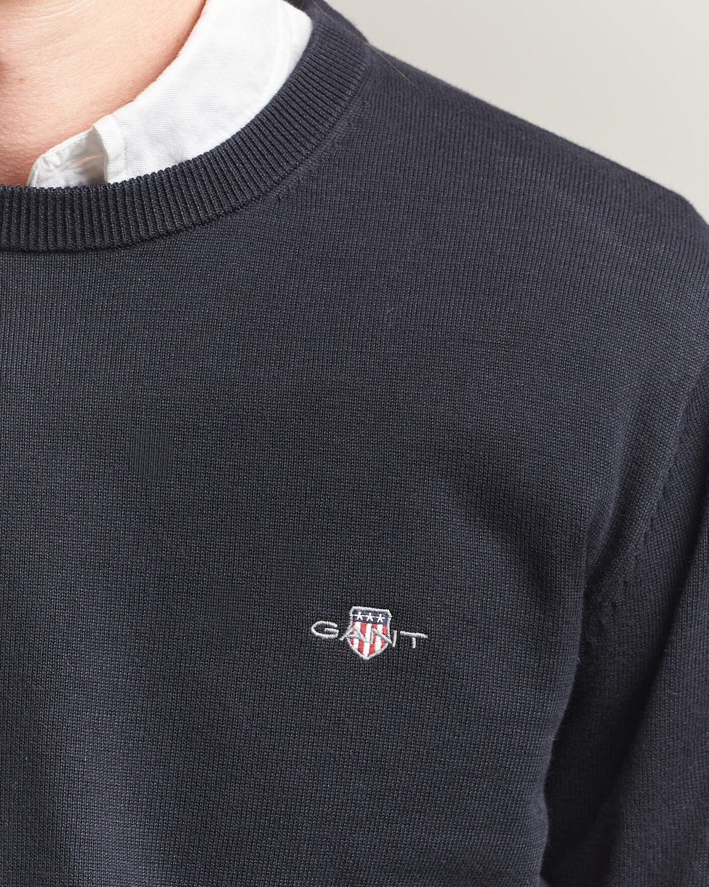 Heren | Truien | Gant | Classic Cotton Crew Neck Black