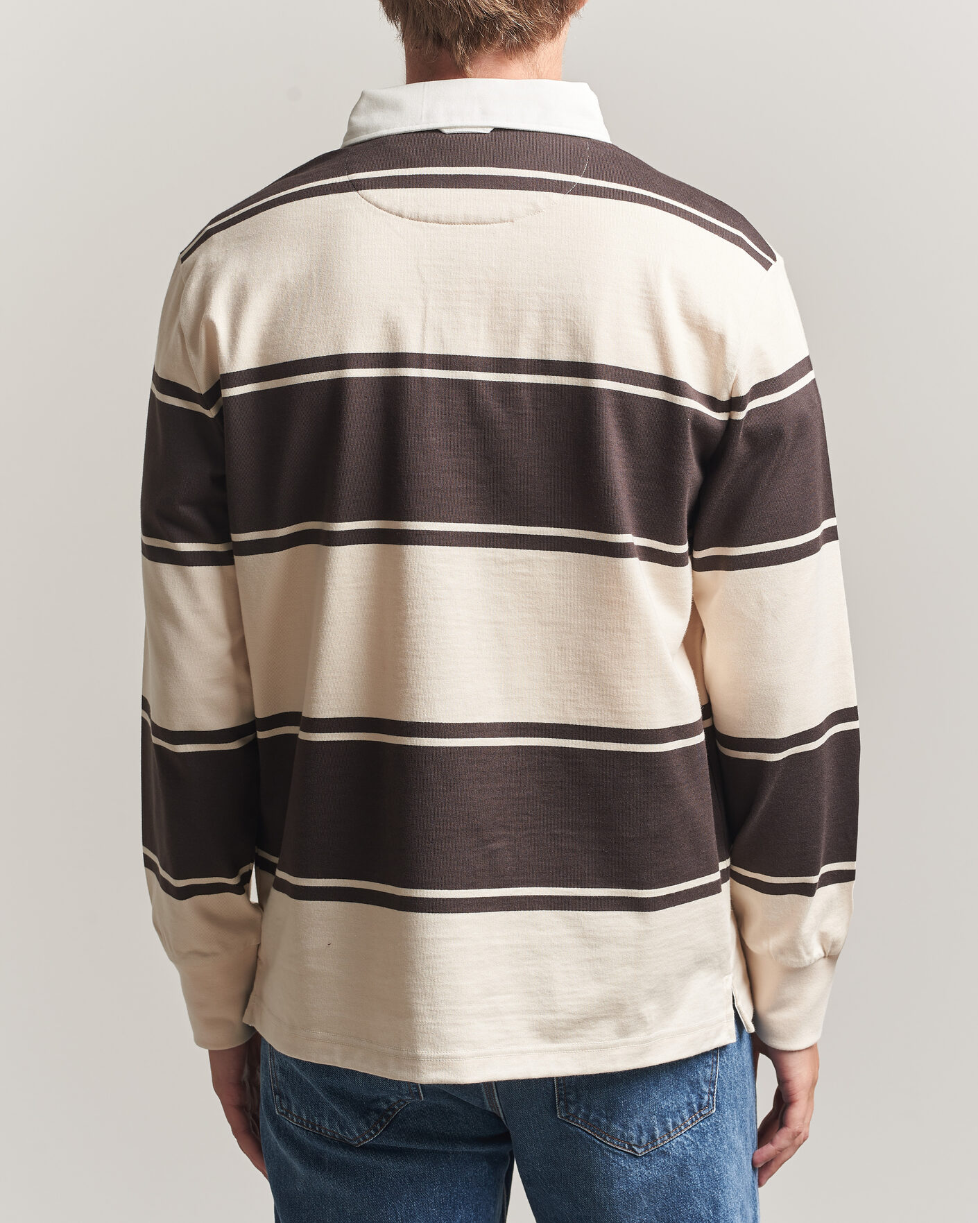 Heren | Truien | Gant | Striped Rugger Charred Wood Brown