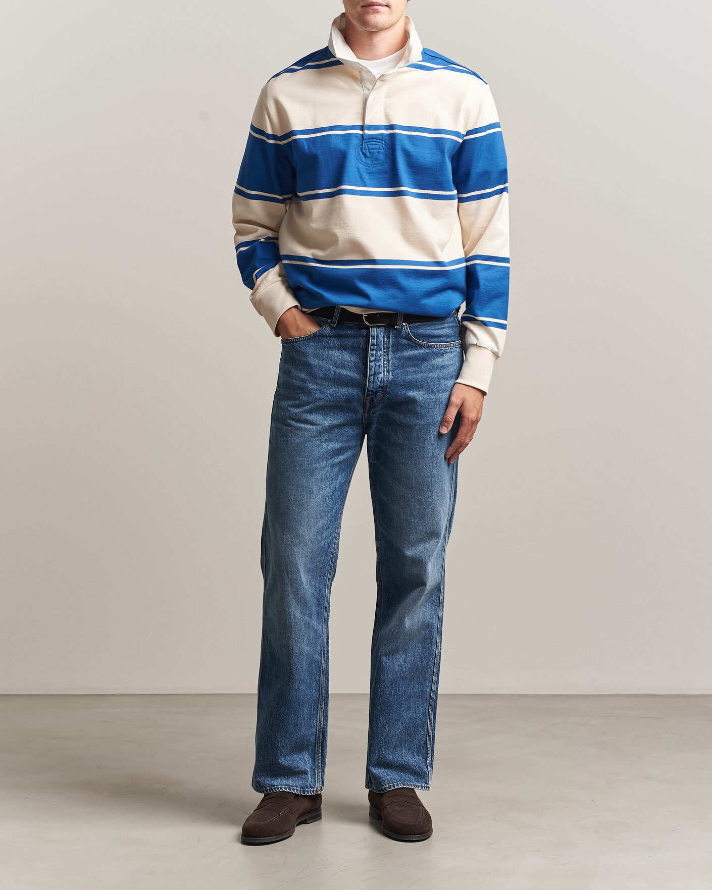Heren | Truien | Gant | Striped Rugger Nautical Blue