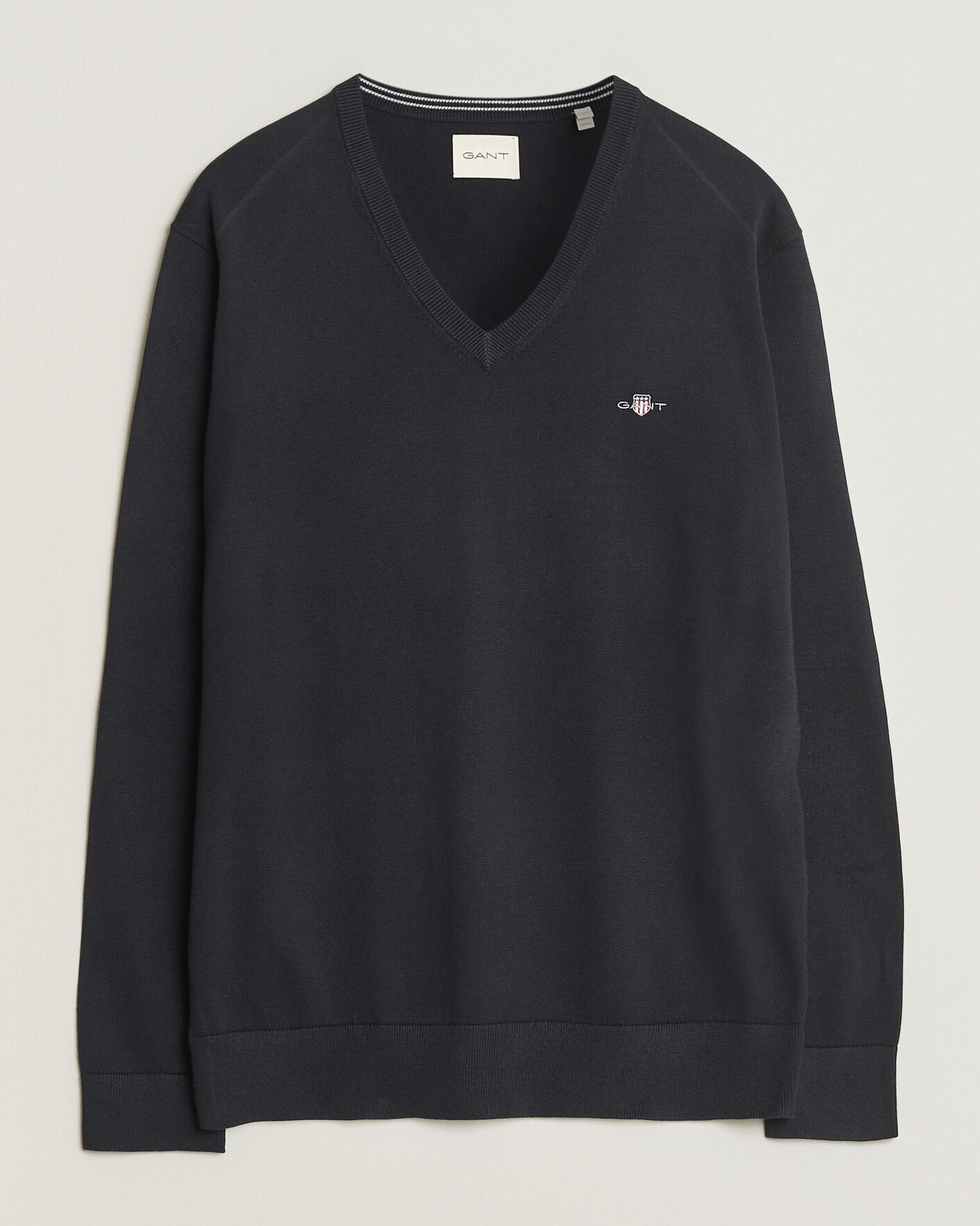 Heren | Truien | Gant | Classic Cotton V-Neck Black