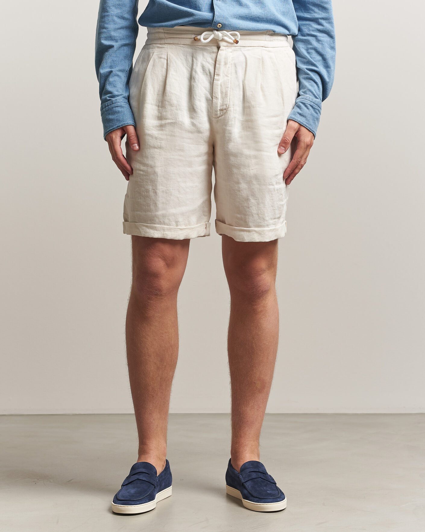 Heren | Korte broek | Brunello Cucinelli | Drawstring Shorts Off White