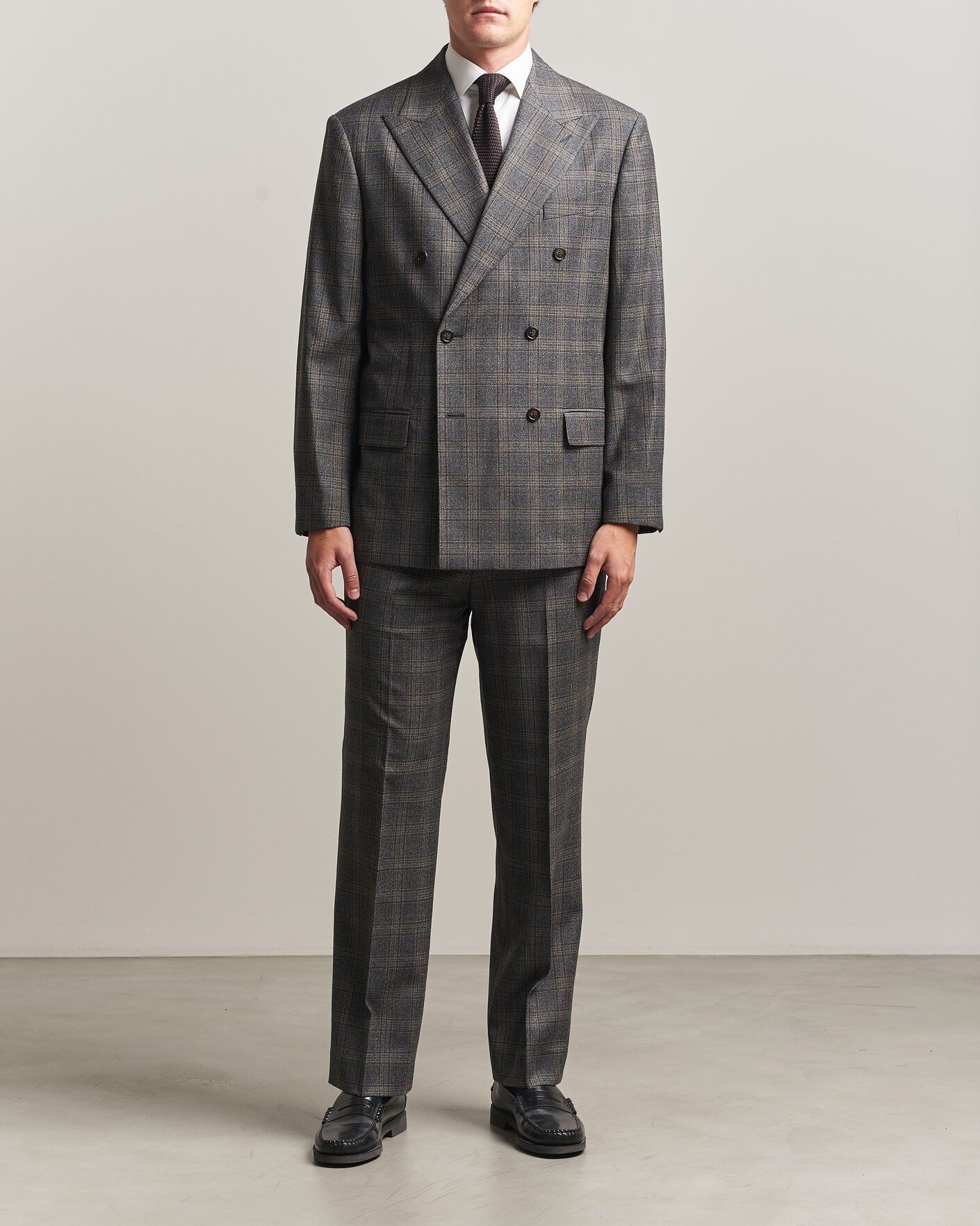 Heren | Broeken | Gant | Wool Glencheck Suit Trousers Ceramic Grey