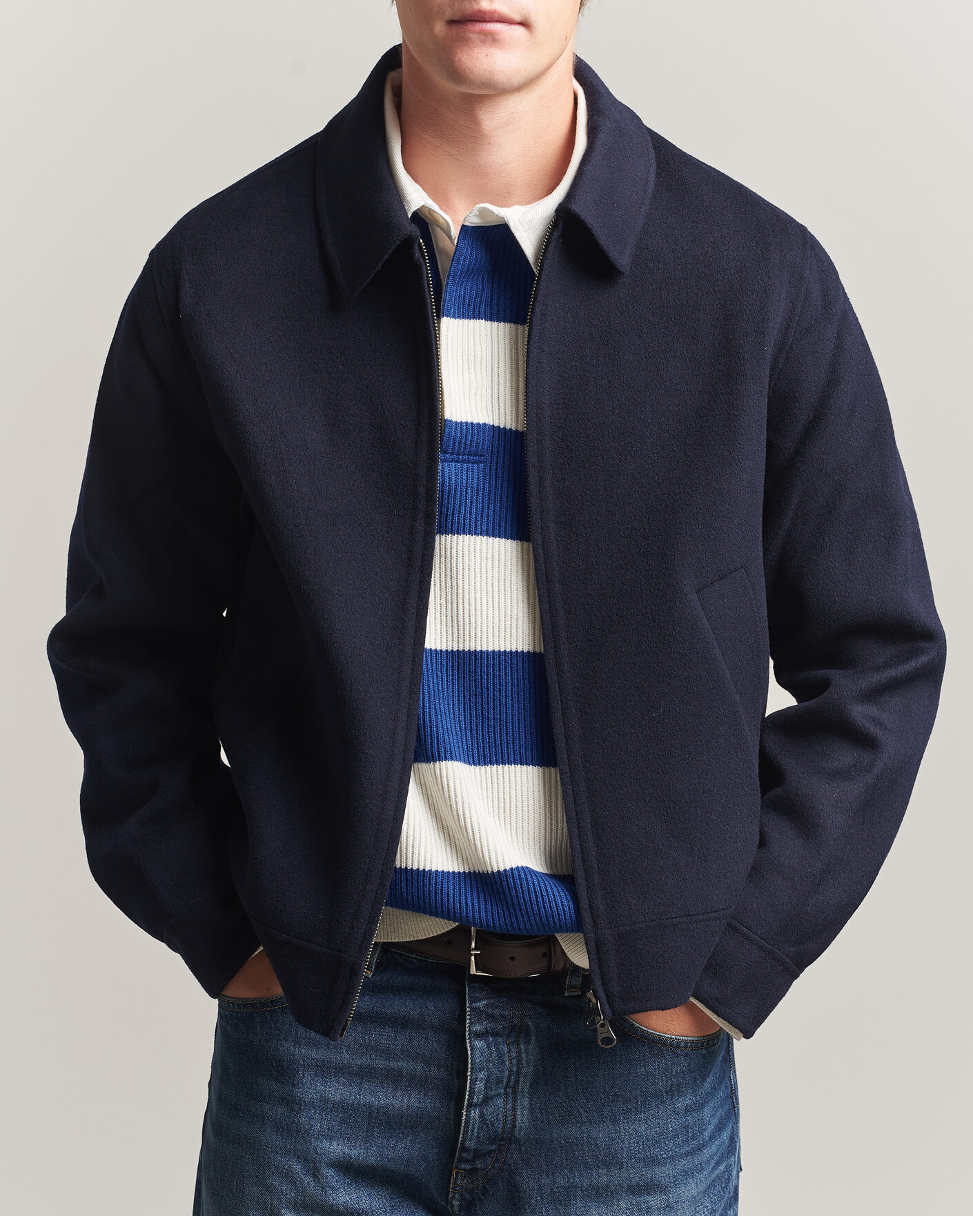 Heren | Jassen | Gant | Handstitched Wool/Cashmere Jacket Evening Blue