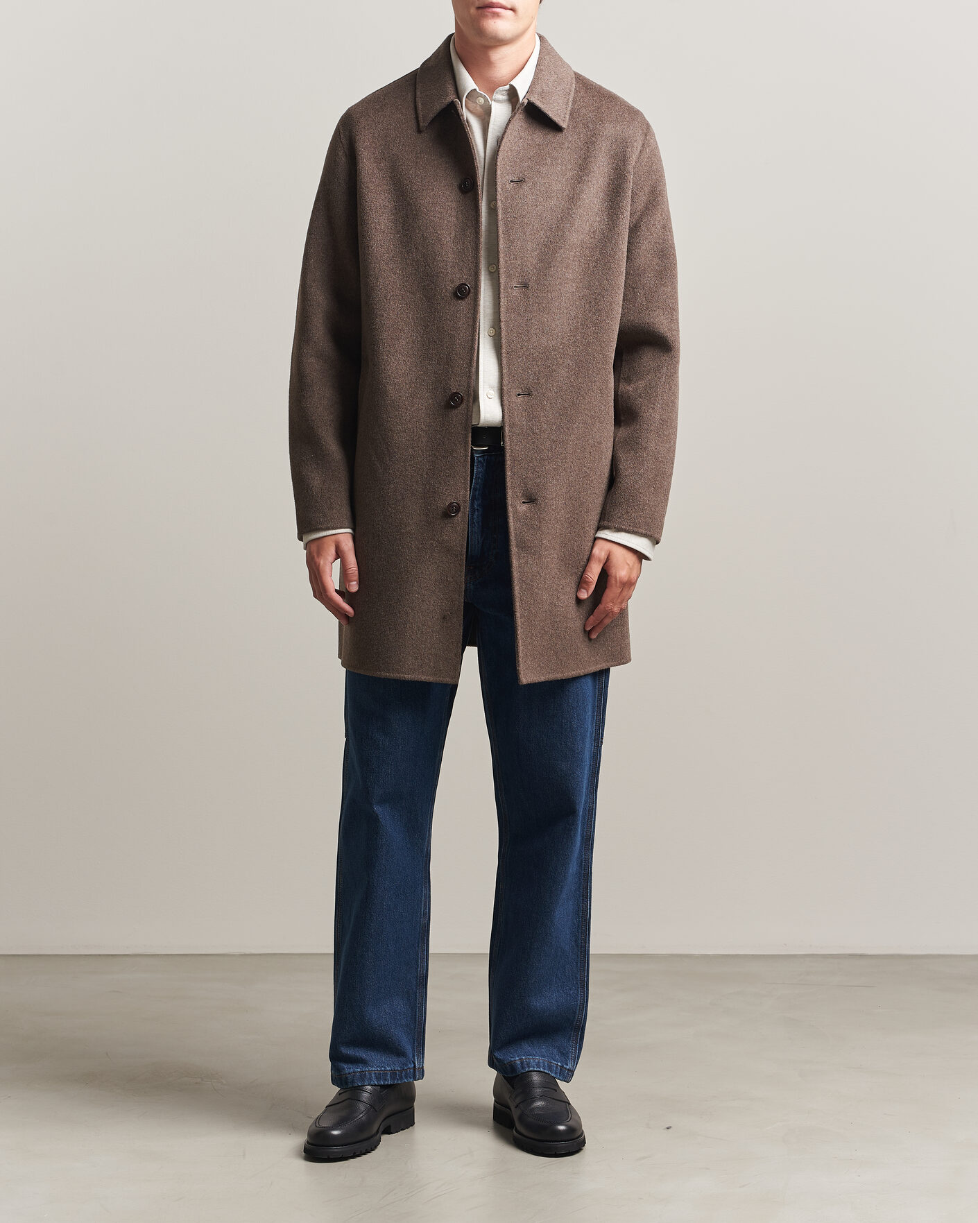 Heren | Jassen | Gant | Handstitched Wool/Cashmere Top Coat Shadow Brown