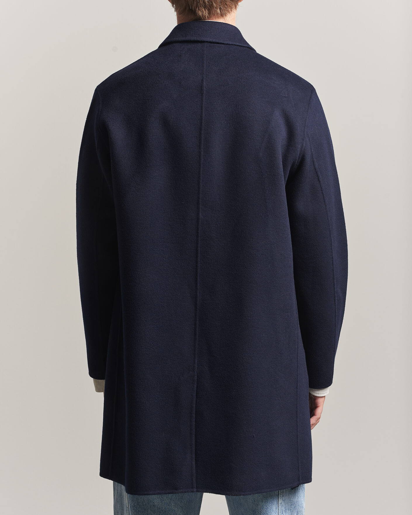 Heren | Jassen | Gant | Handstitched Wool/Cashmere Top Coat Evening Blue