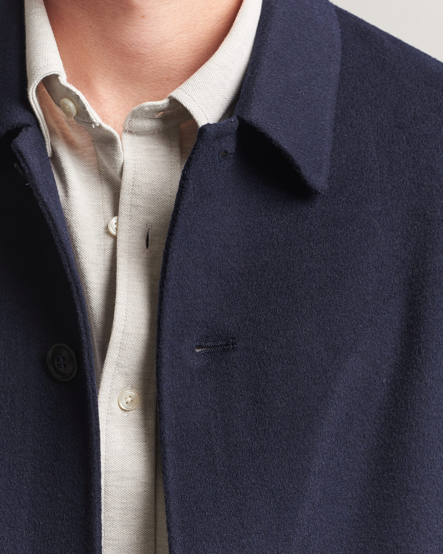 Heren | Jassen | Gant | Handstitched Wool/Cashmere Top Coat Evening Blue