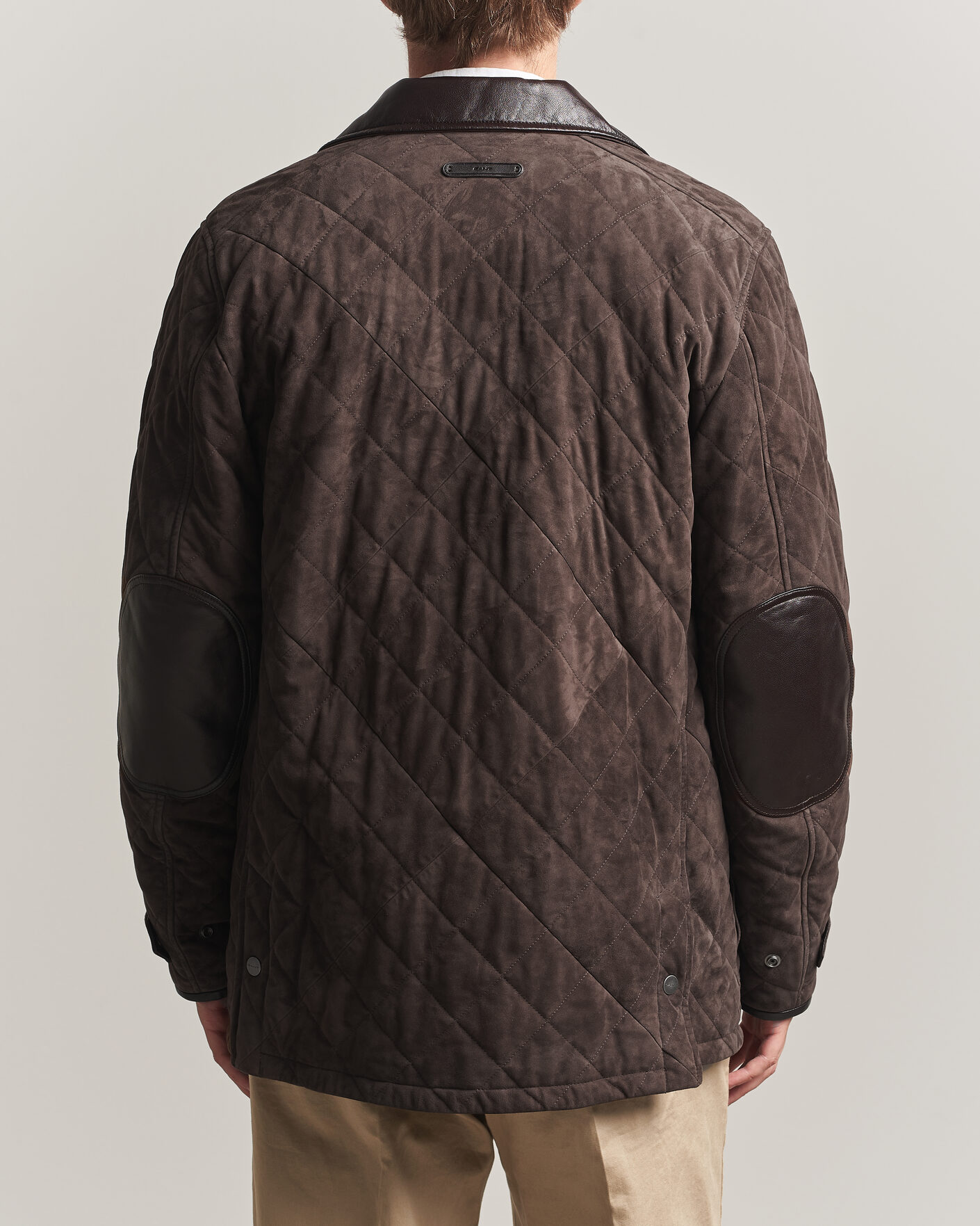 Heren | Jassen | Gant | Quilted Suede Jacket Black Brown