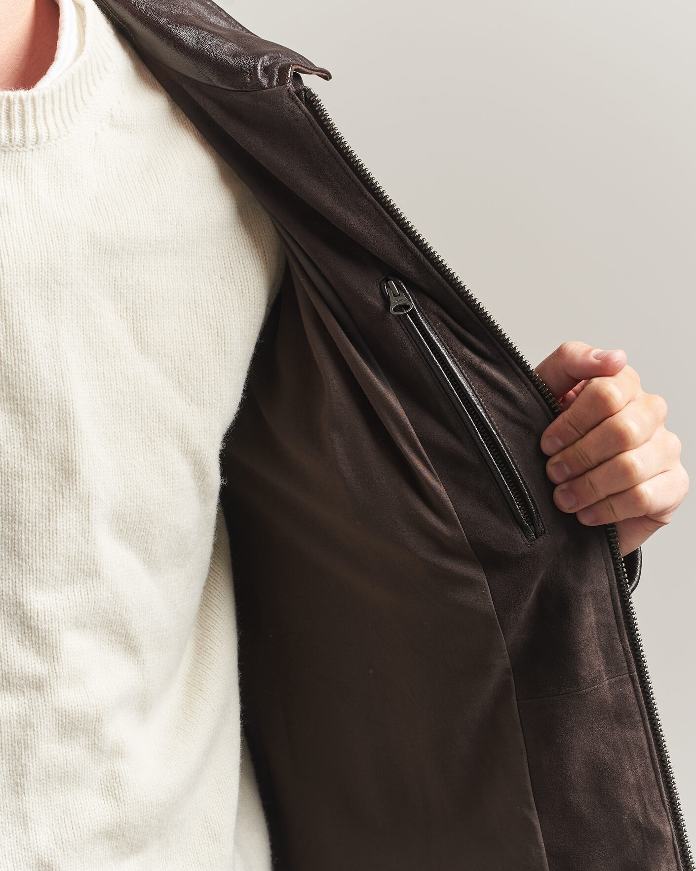 Heren | Jassen | Gant | Quilted Suede Jacket Black Brown