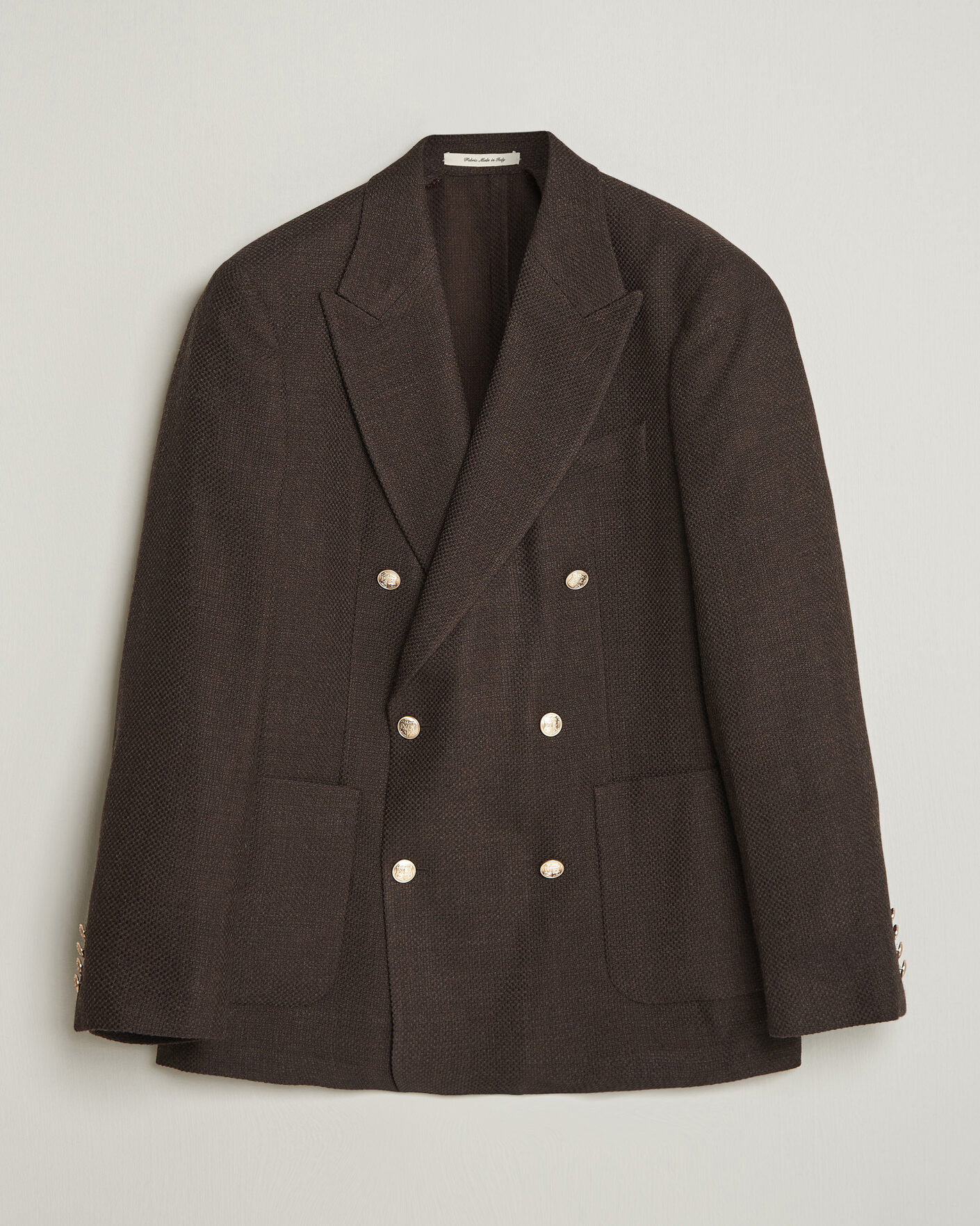 Heren | Blazers | Gant | Wool Textured Double Breasted Blazer Black Brown