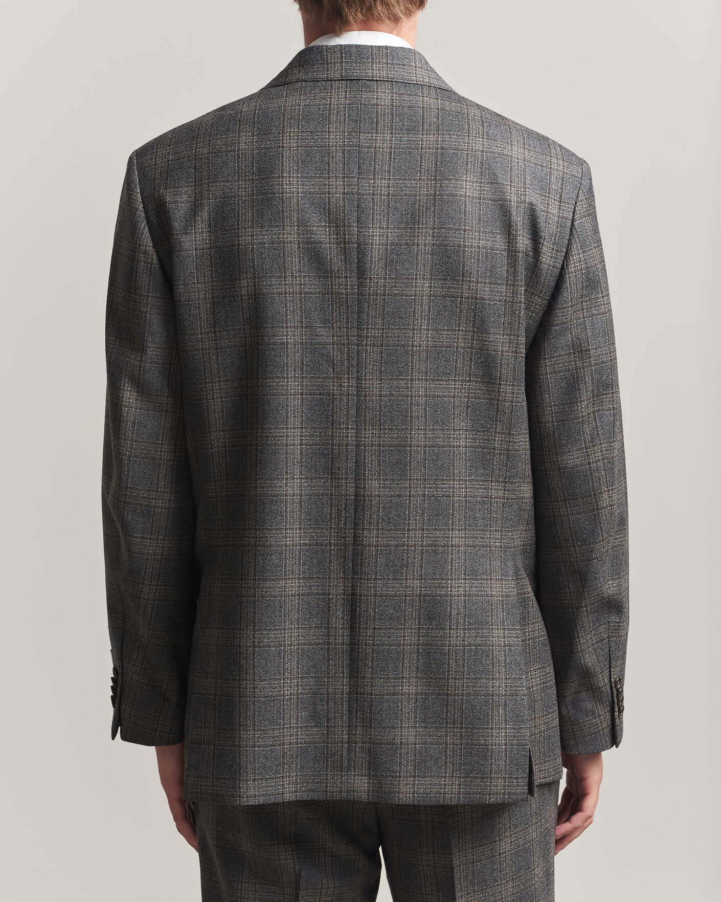 Heren | Blazers | Gant | Wool Glencheck Double Breasted Blazer Ceramic Grey