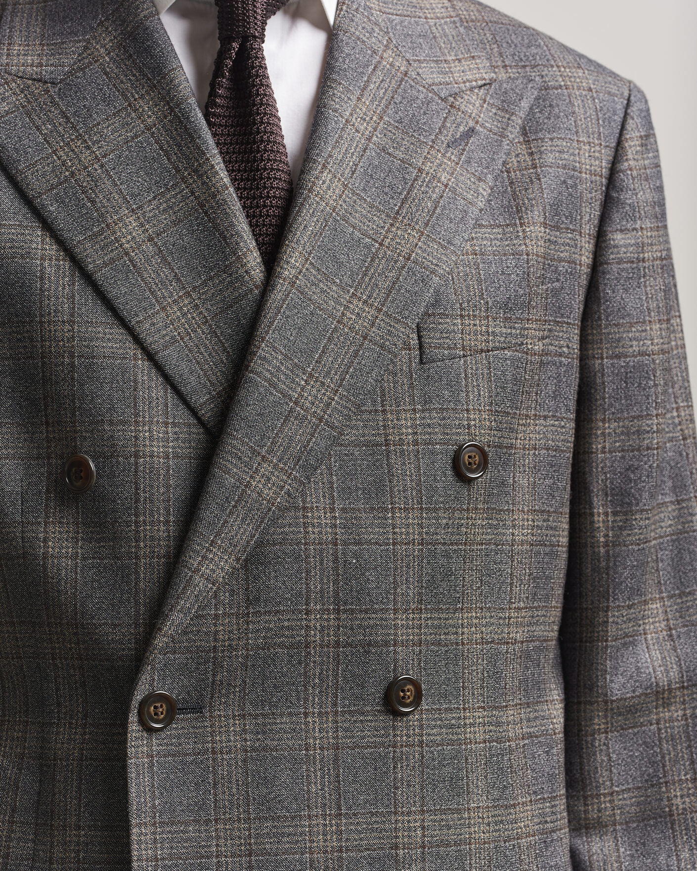 Heren | Blazers | Gant | Wool Glencheck Double Breasted Blazer Ceramic Grey